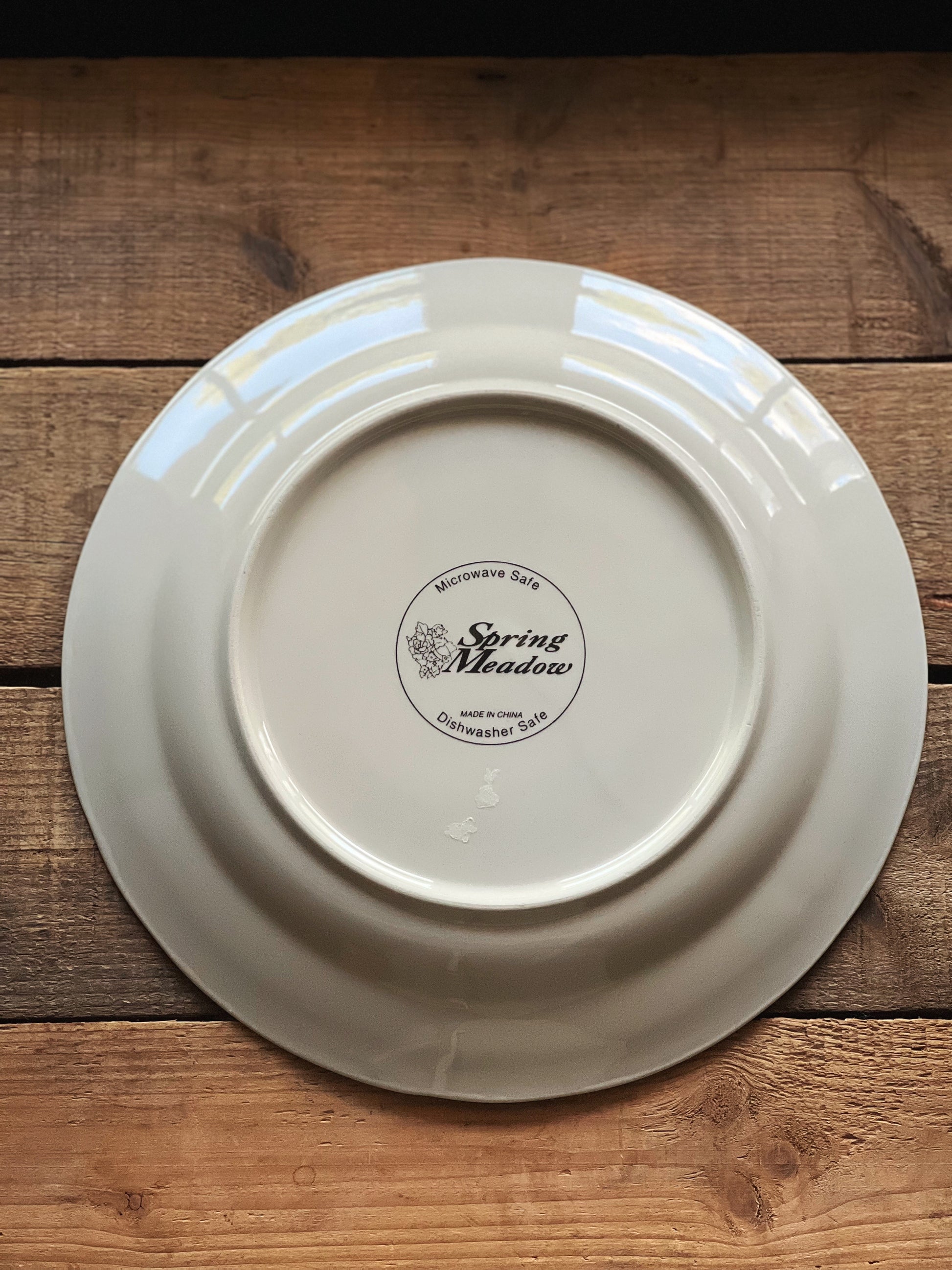 Set of 4 Vintage Spring Meadow Stoneware Dinner Plates