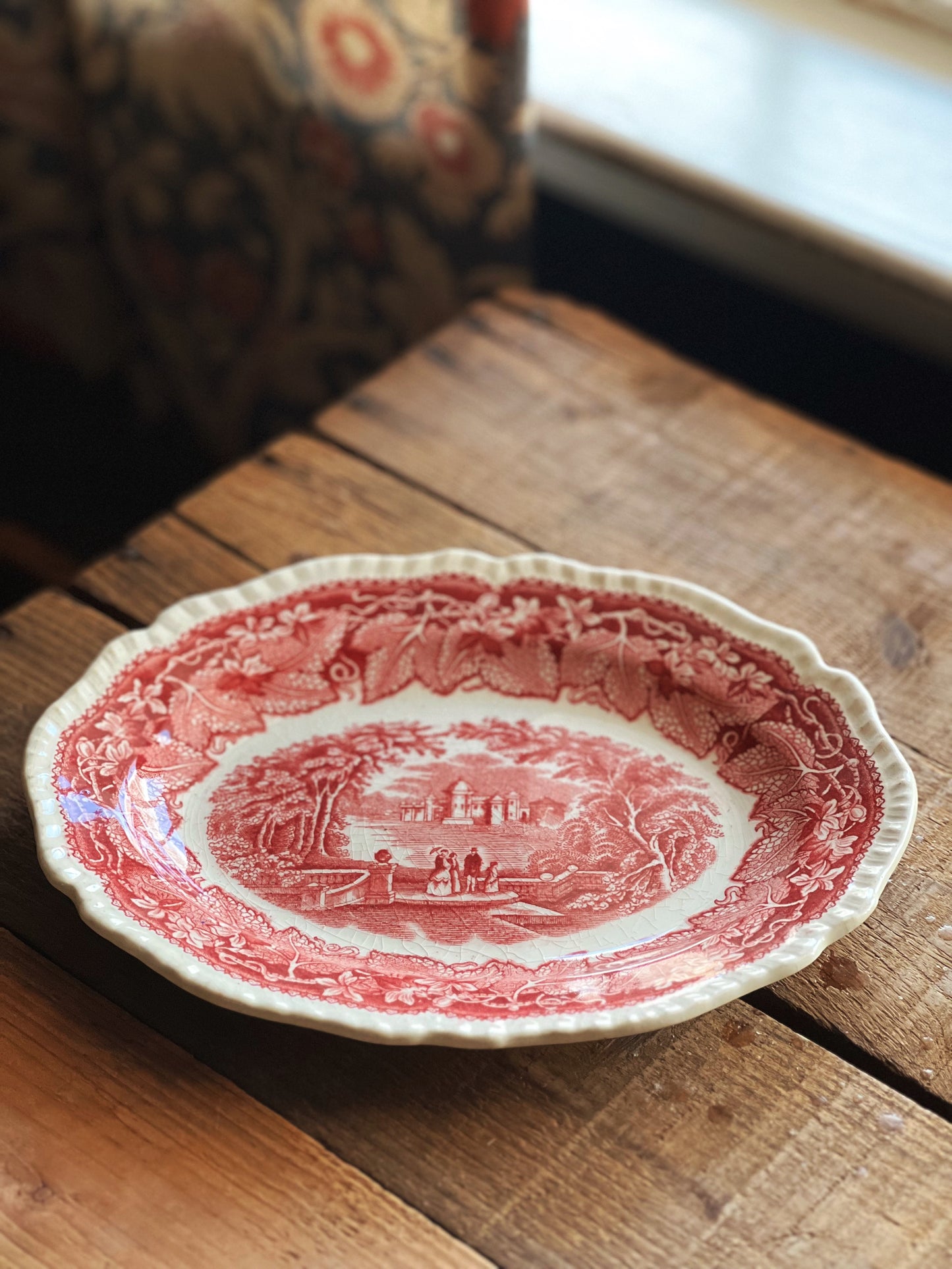 Vintage Mason's Vista Pink 9" Oval Platter