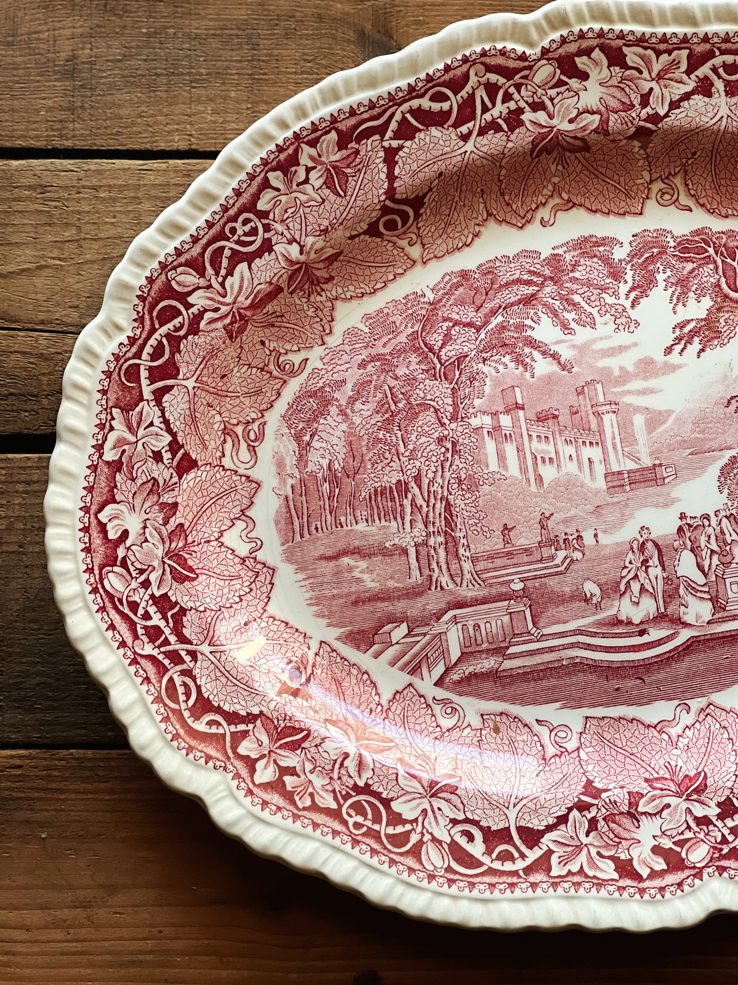 Vintage Mason's Vista Pink 15" Oval Platter