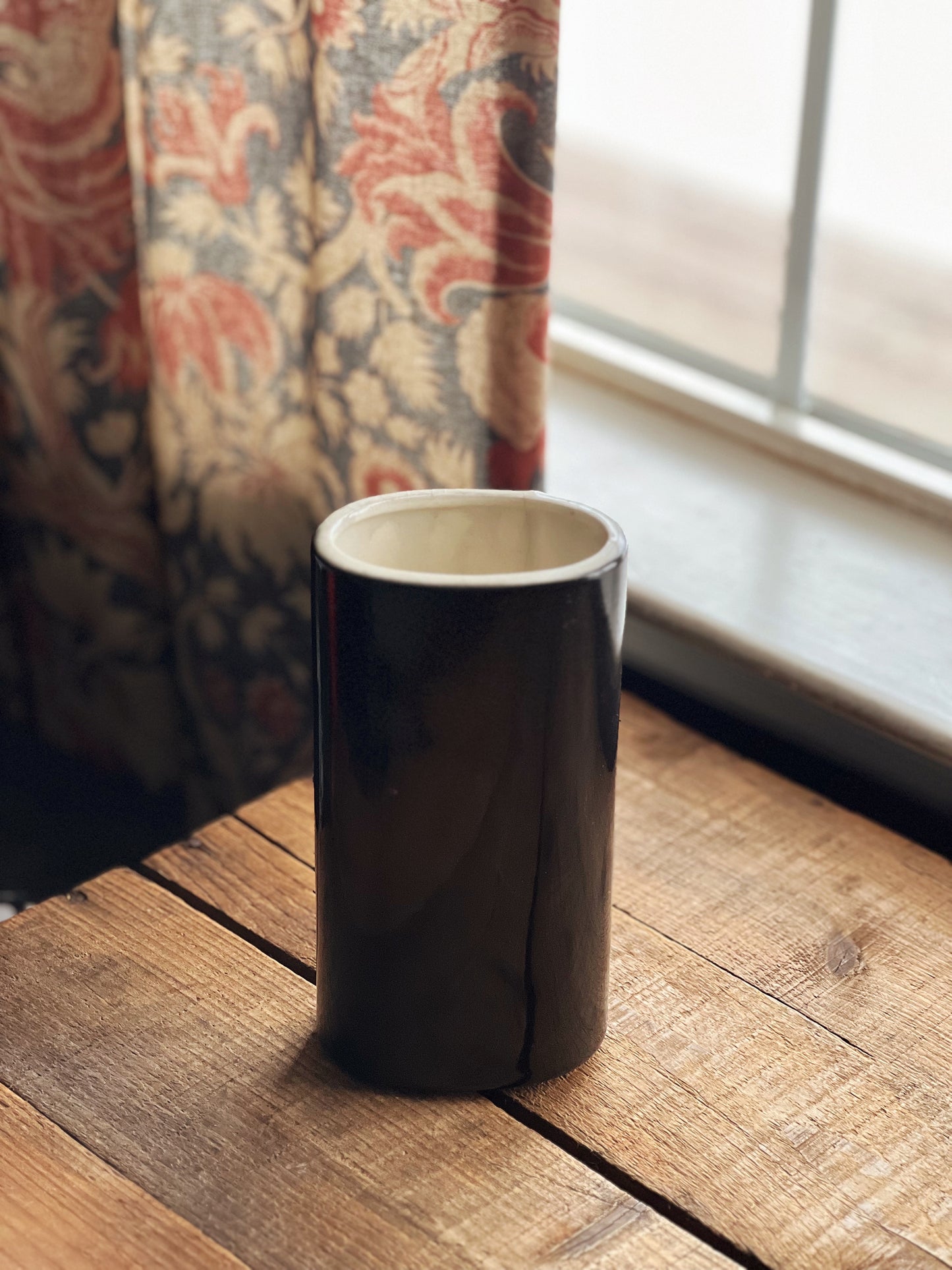 Vintage Black and White Floral Vase