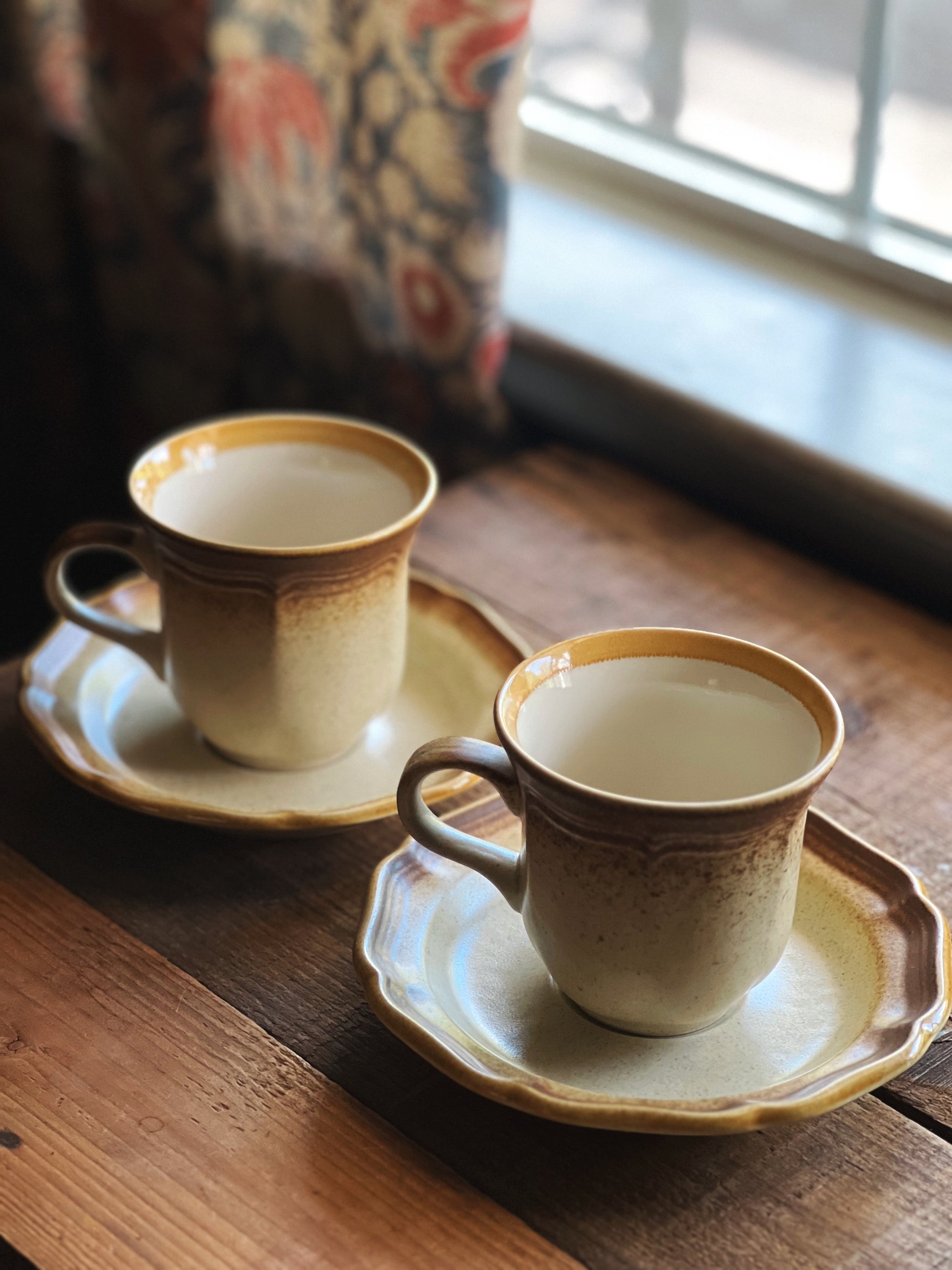 Vintage Mikasa Whole Wheat Flat Cup / Mug & Saucer