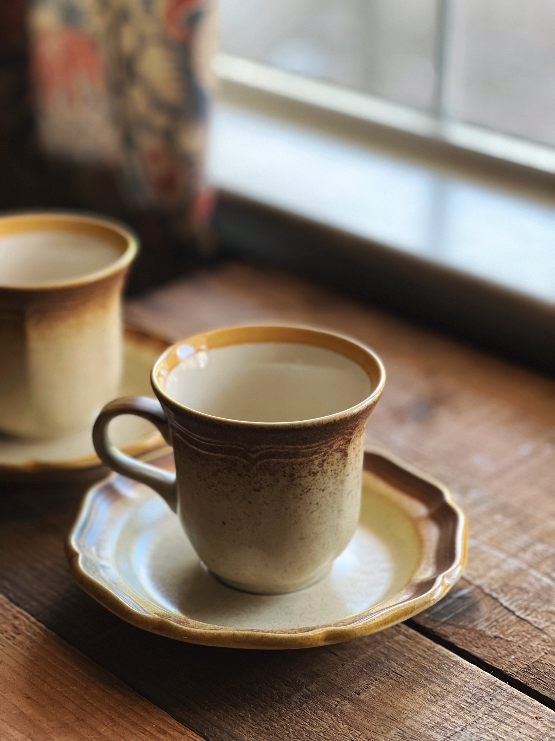 Vintage Mikasa Whole Wheat Flat Cup / Mug & Saucer