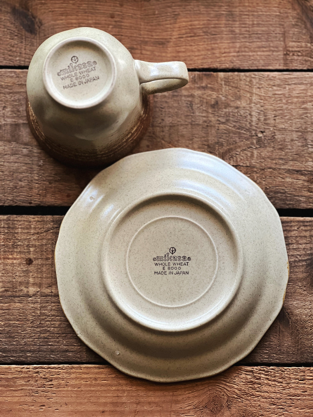 Vintage Mikasa Whole Wheat Flat Cup / Mug & Saucer