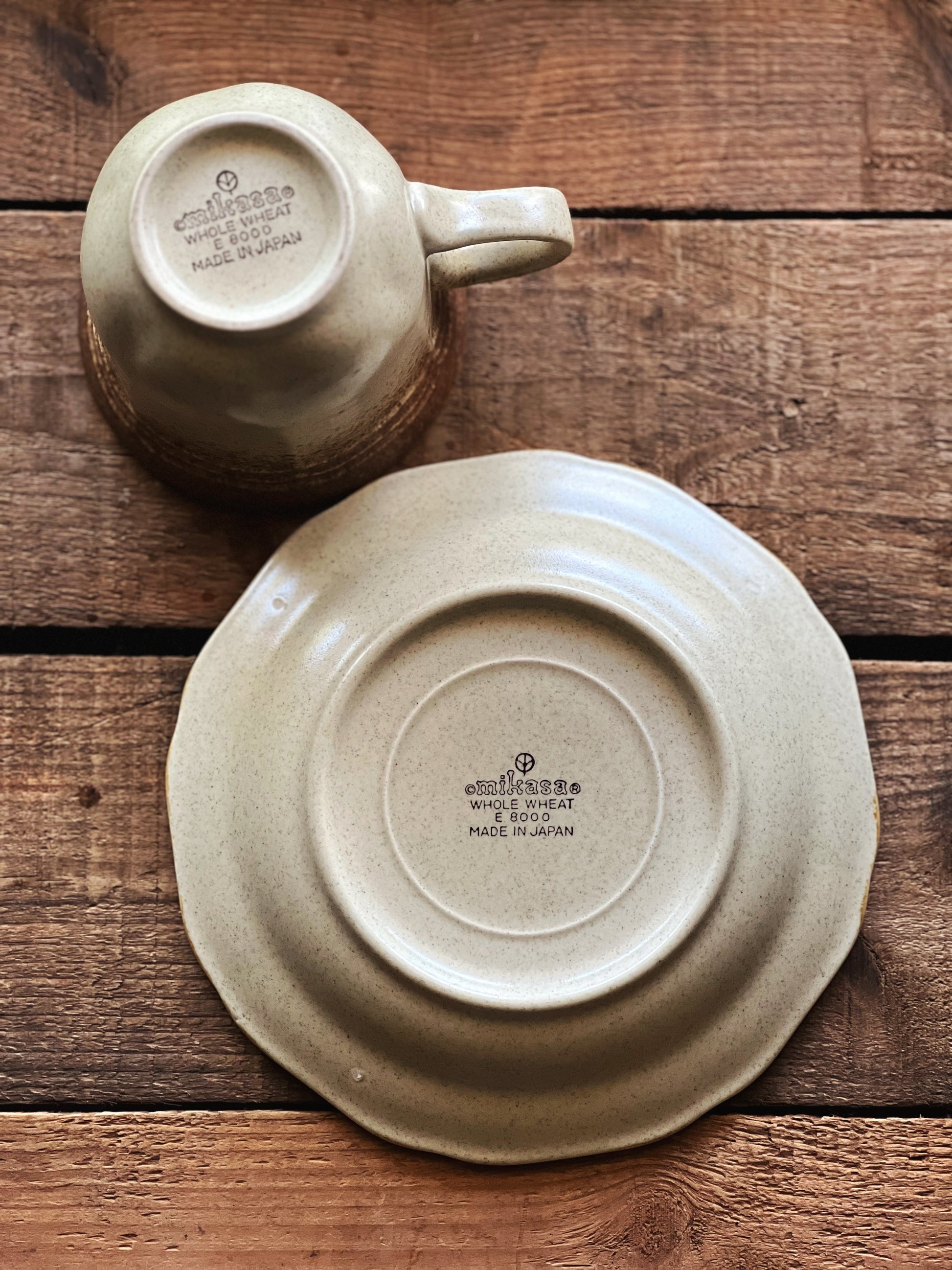 Vintage Mikasa Whole Wheat Flat Cup / Mug & Saucer