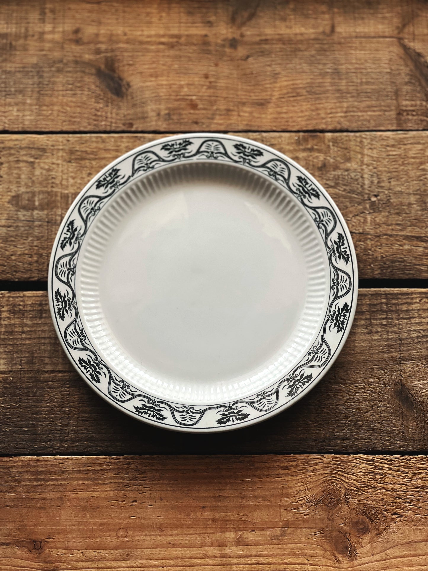 black and white pattern salad plates