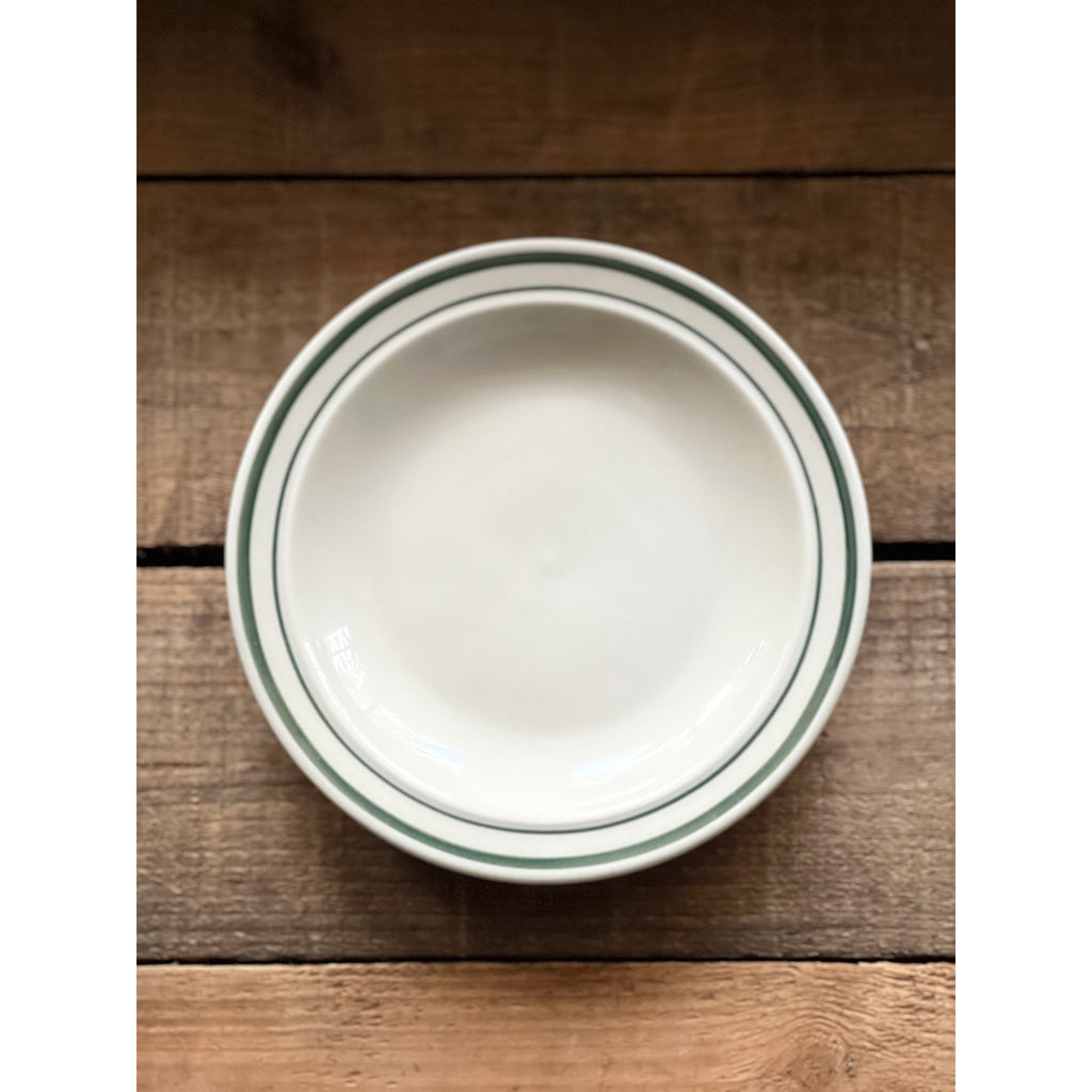 green banded stoneware plate