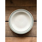 green banded stoneware plate