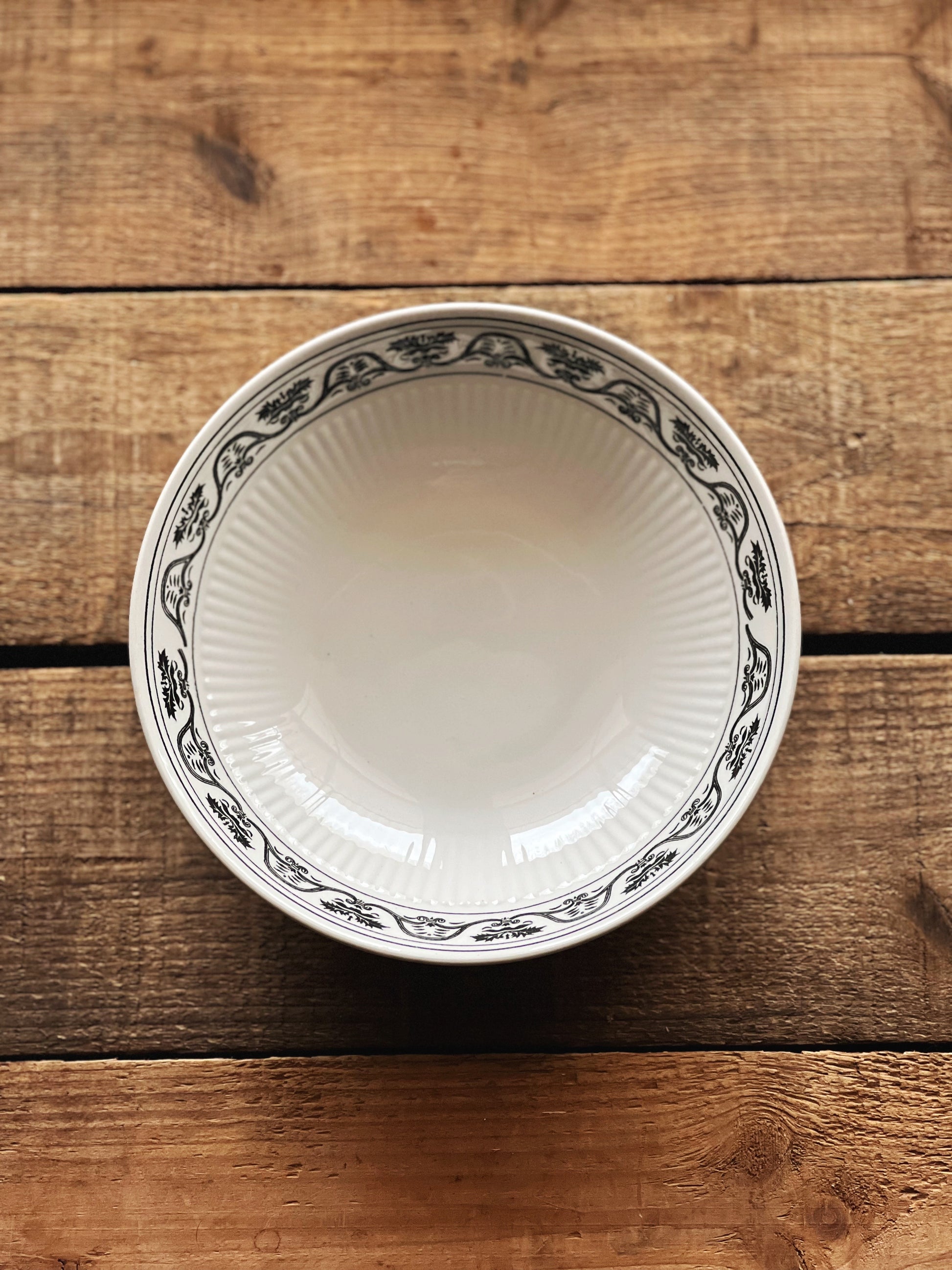 black and white pattern soup bowl