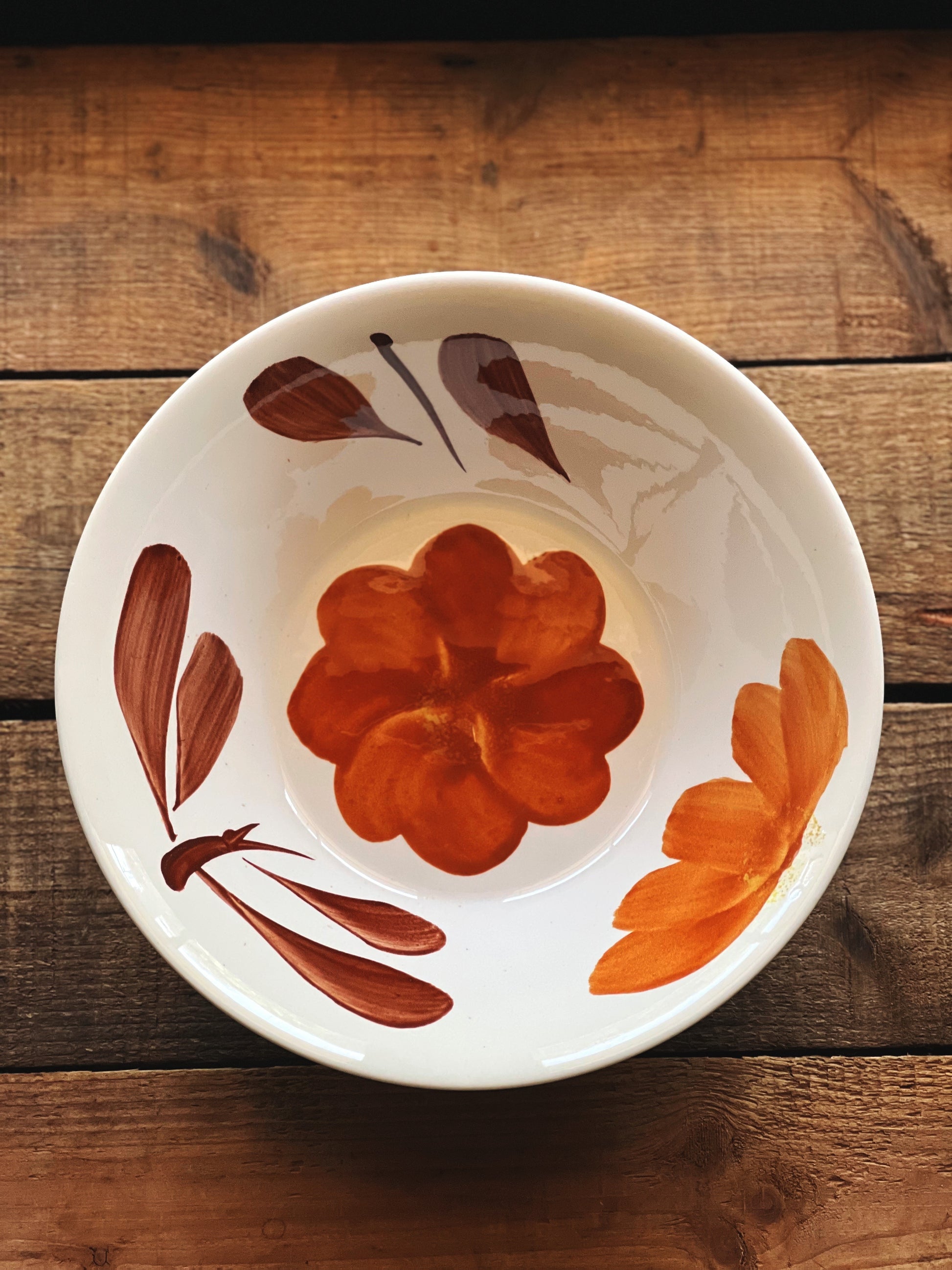 Vintage Hand Painted Alco Korea Ceramic Serving Bowl