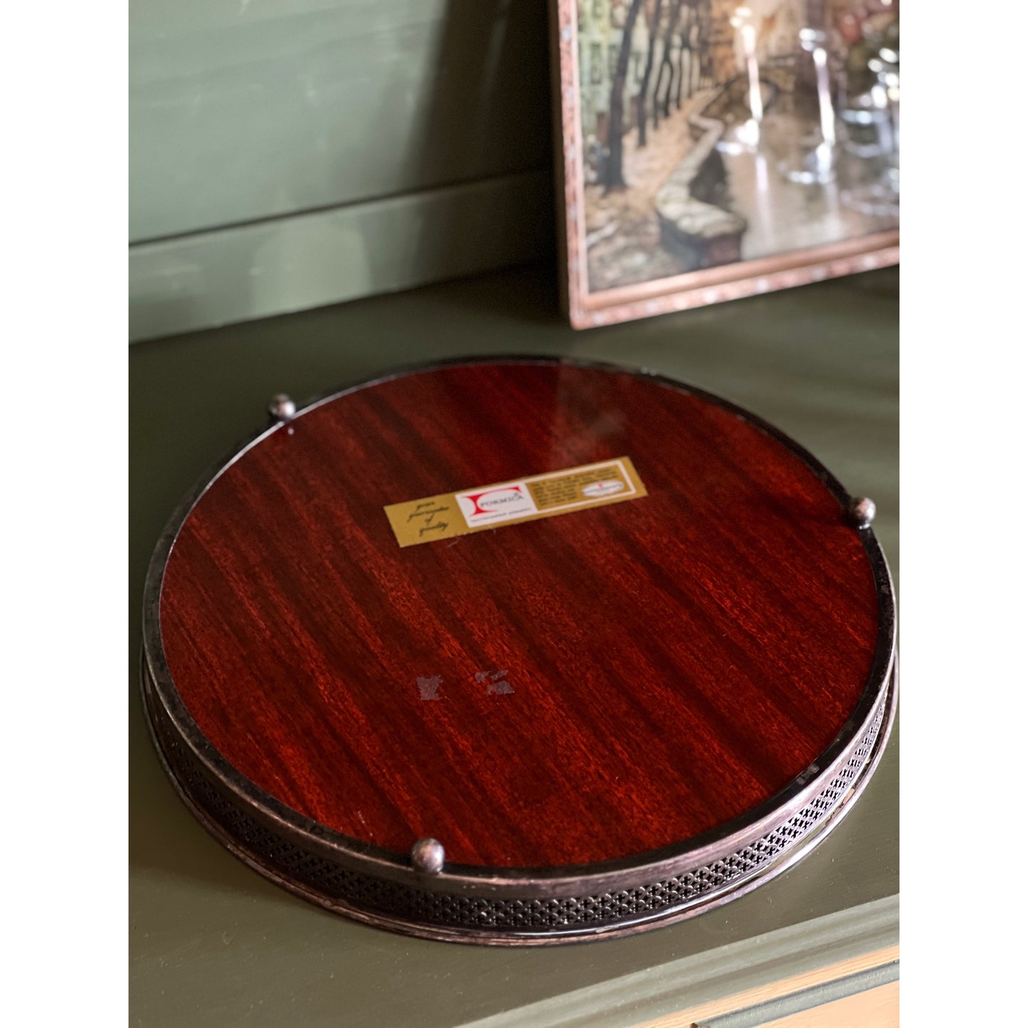 Vintage Sheffield Serving Tray with Formica Service