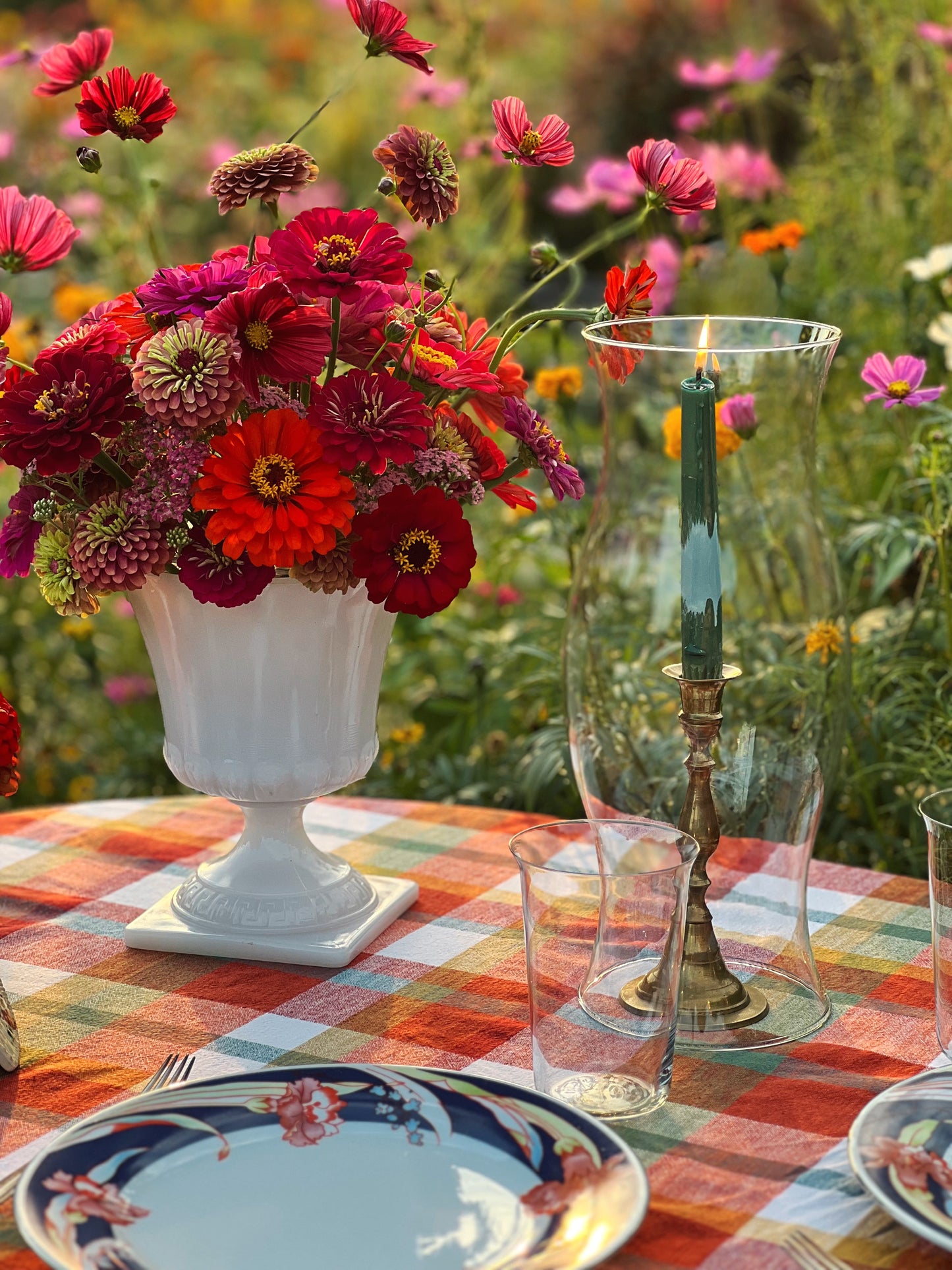 Large Glass Hurricane Lamp