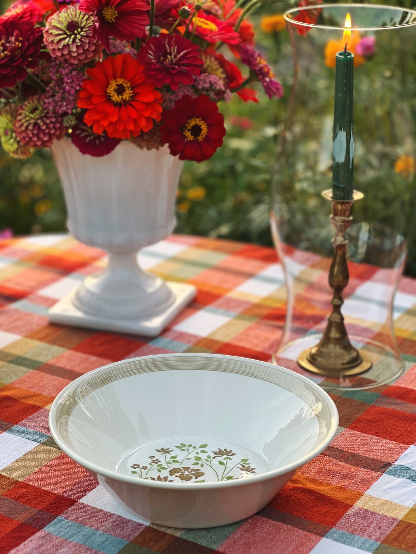 Vintage USA Round Floral Serving Bowl