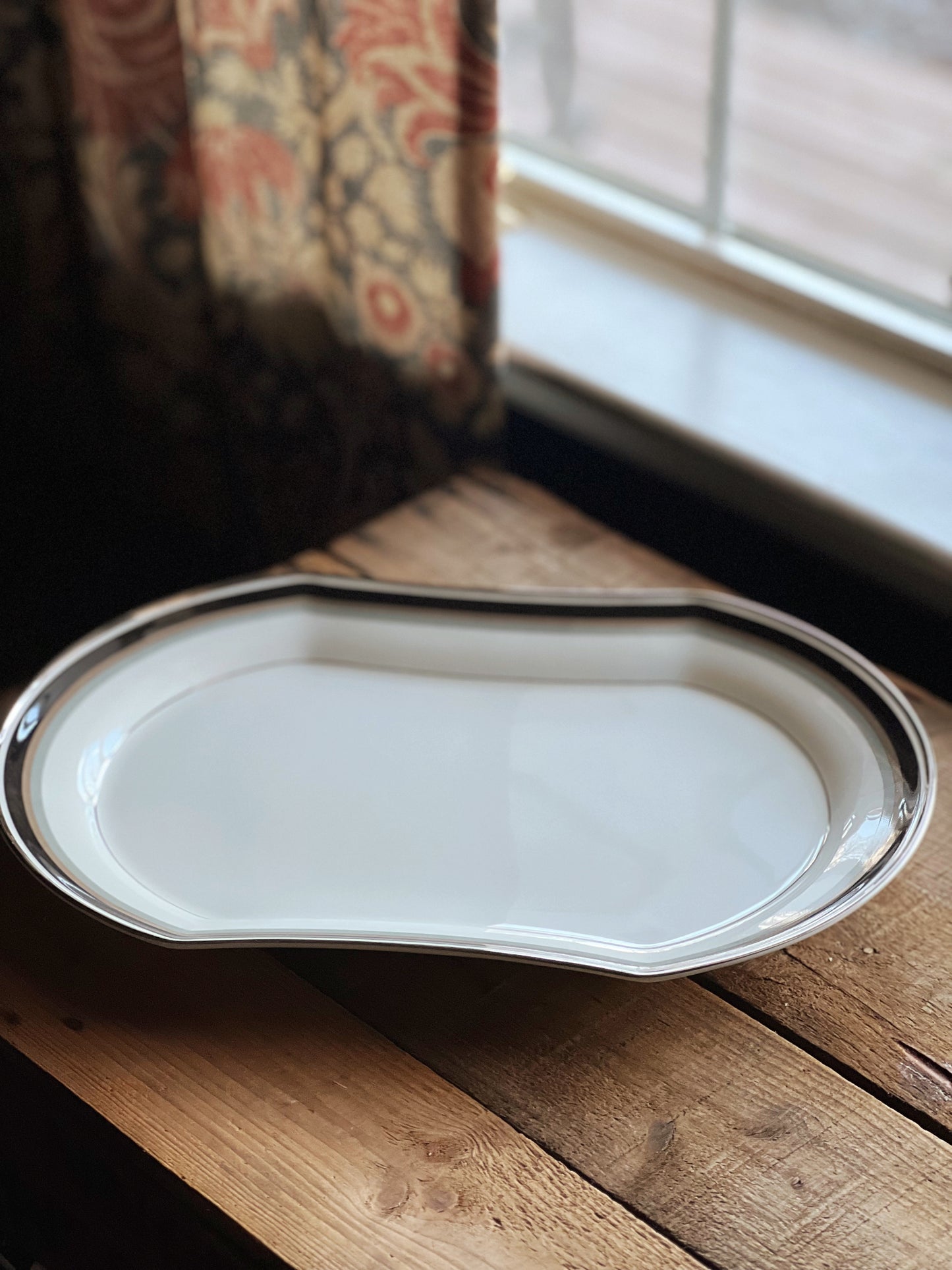 black rim Mikasa platter