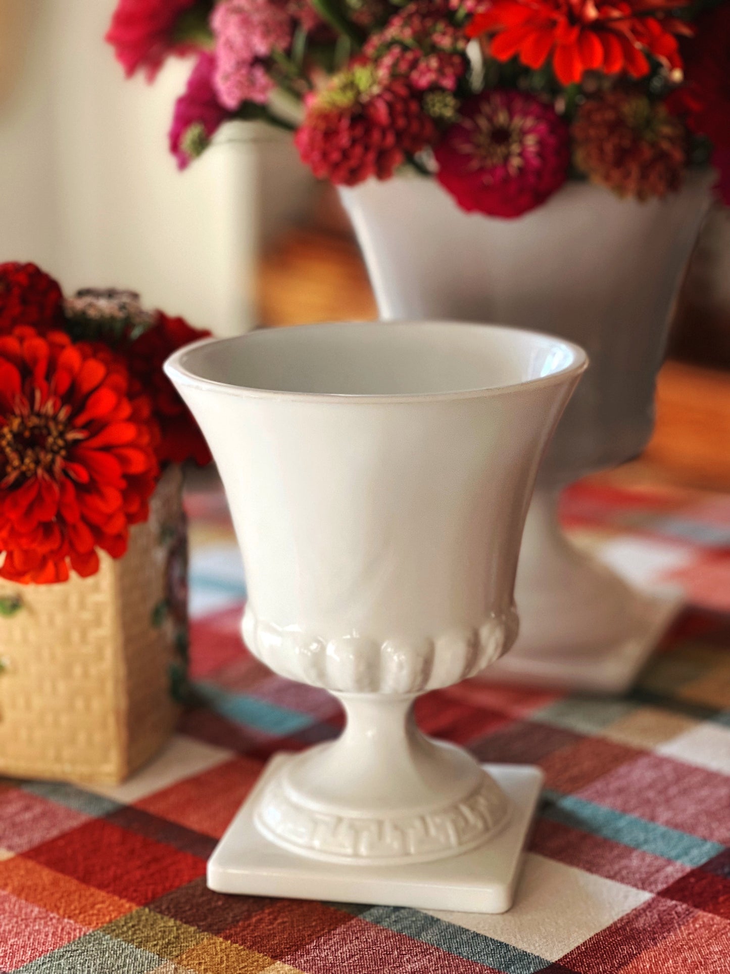 Vintage Milk Glass Vase/Urn