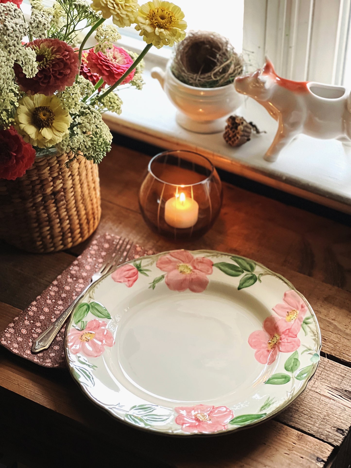 Vintage Franciscan Desert Rose Dinner Plate USA Back Stamp