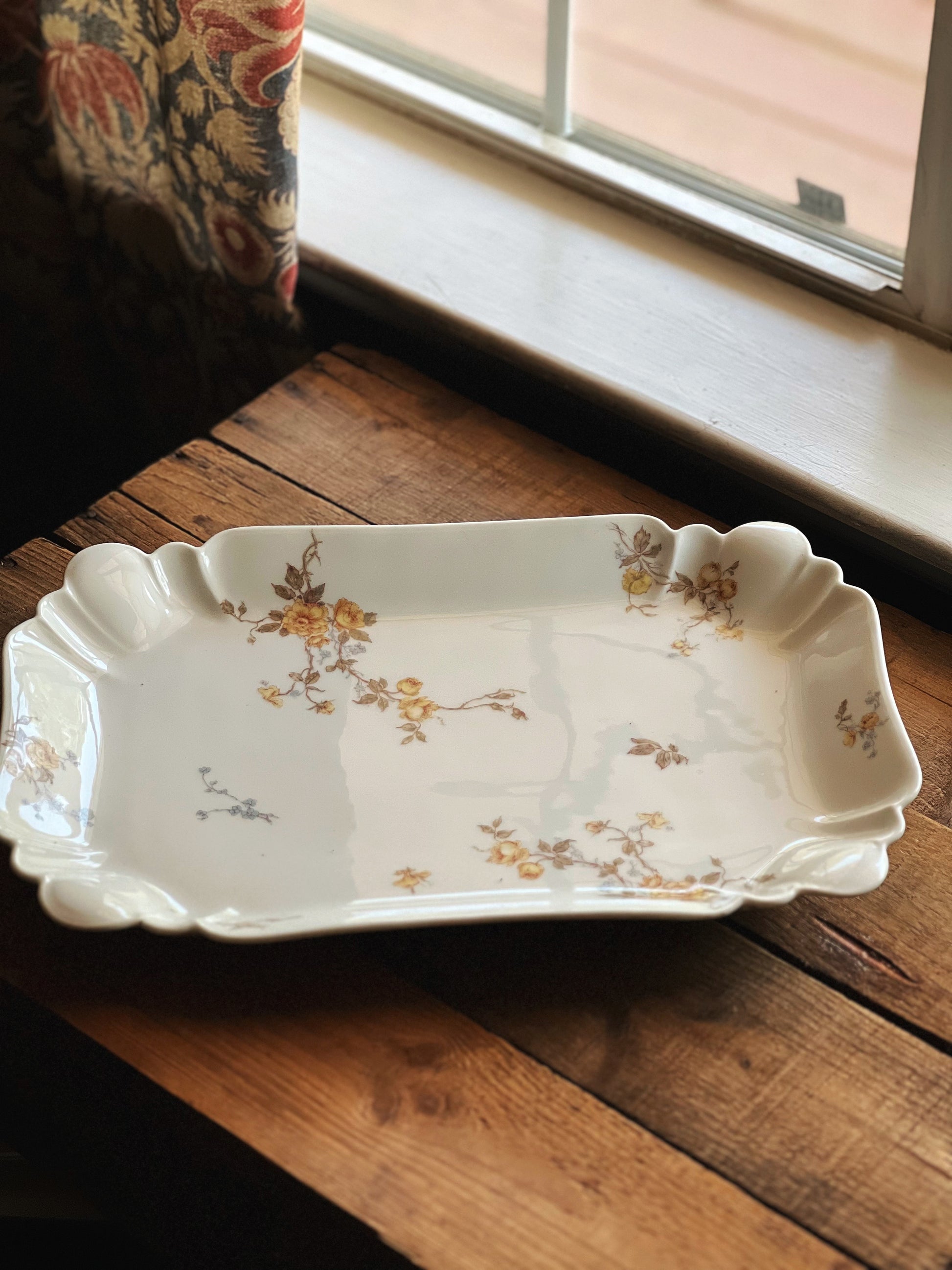 Antique H & Co Limoges Large Rectangular Serving Platter