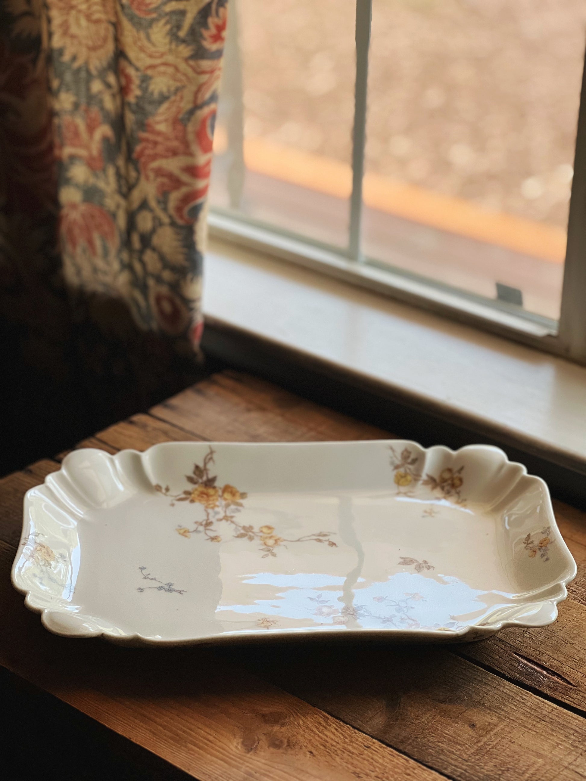 Antique H & Co Limoges Large Rectangular Serving Platter