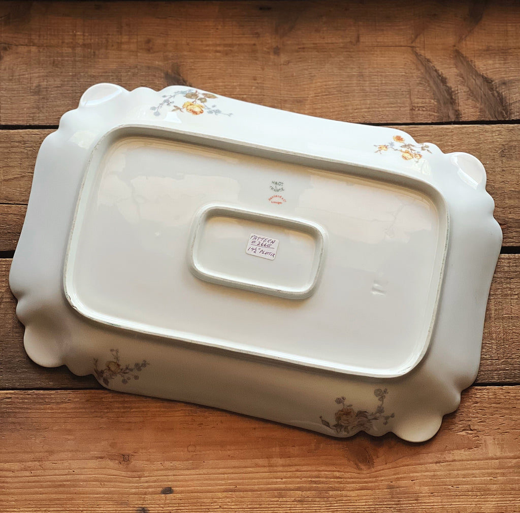Antique H & Co Limoges Large Rectangular Serving Platter