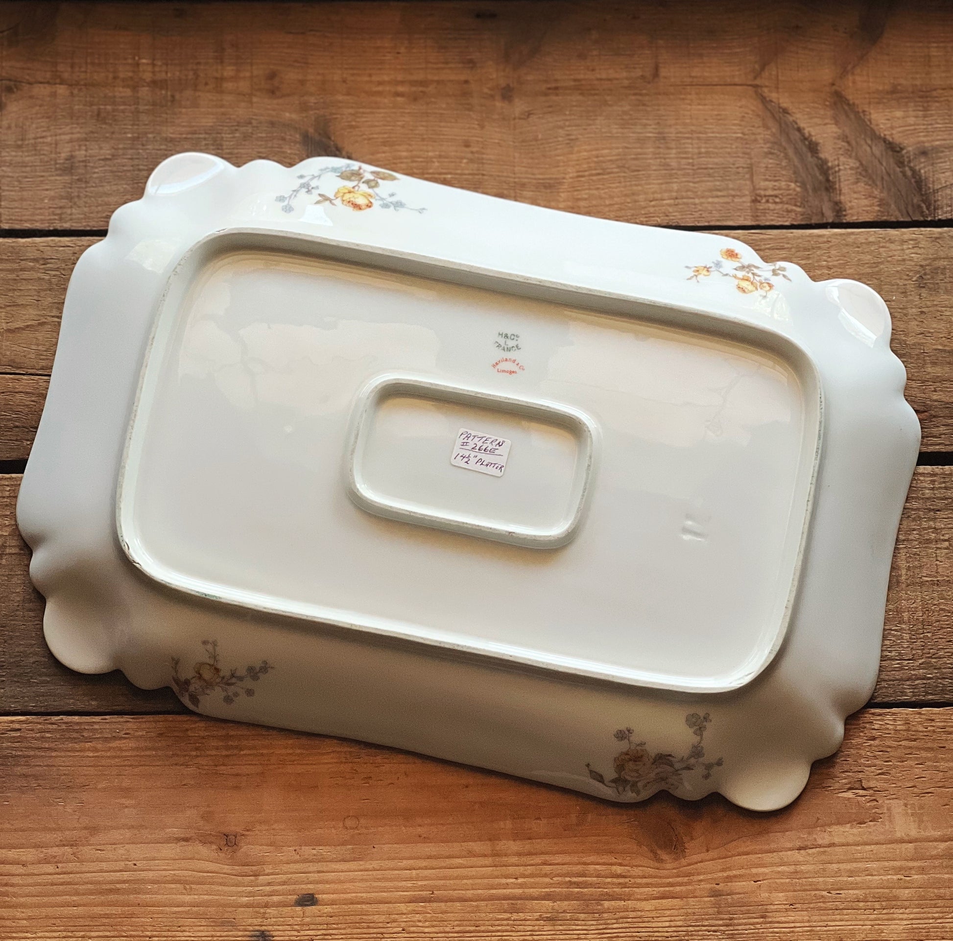 Antique H & Co Limoges Large Rectangular Serving Platter