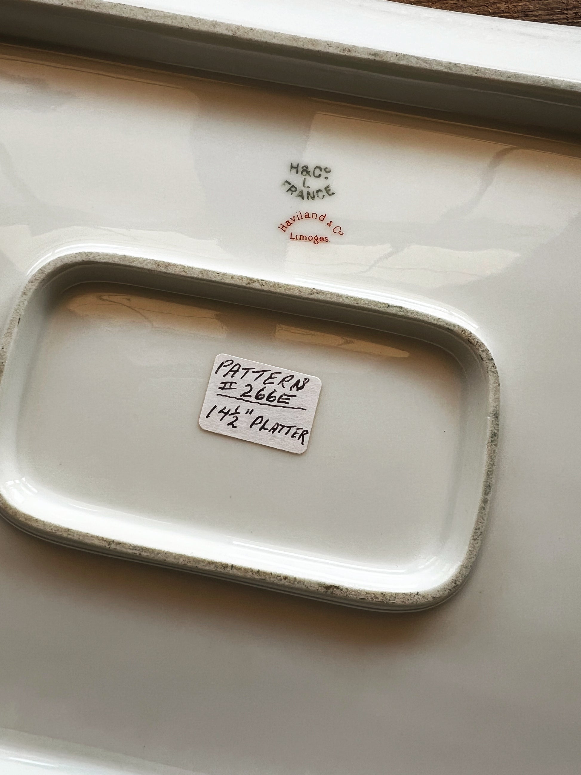 Antique H & Co Limoges Large Rectangular Serving Platter