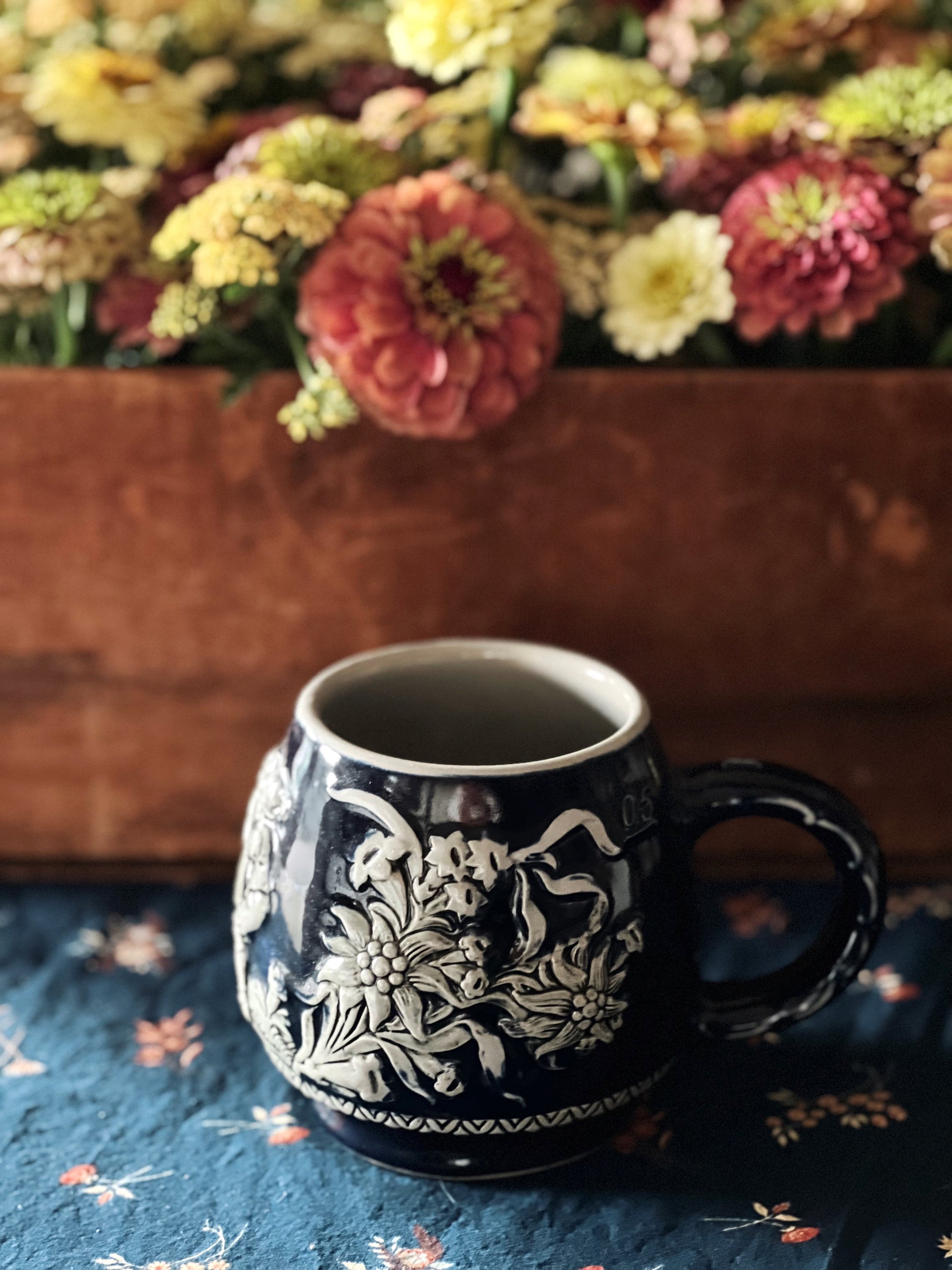 Vintage Navy Blue Mug Made in Germany
