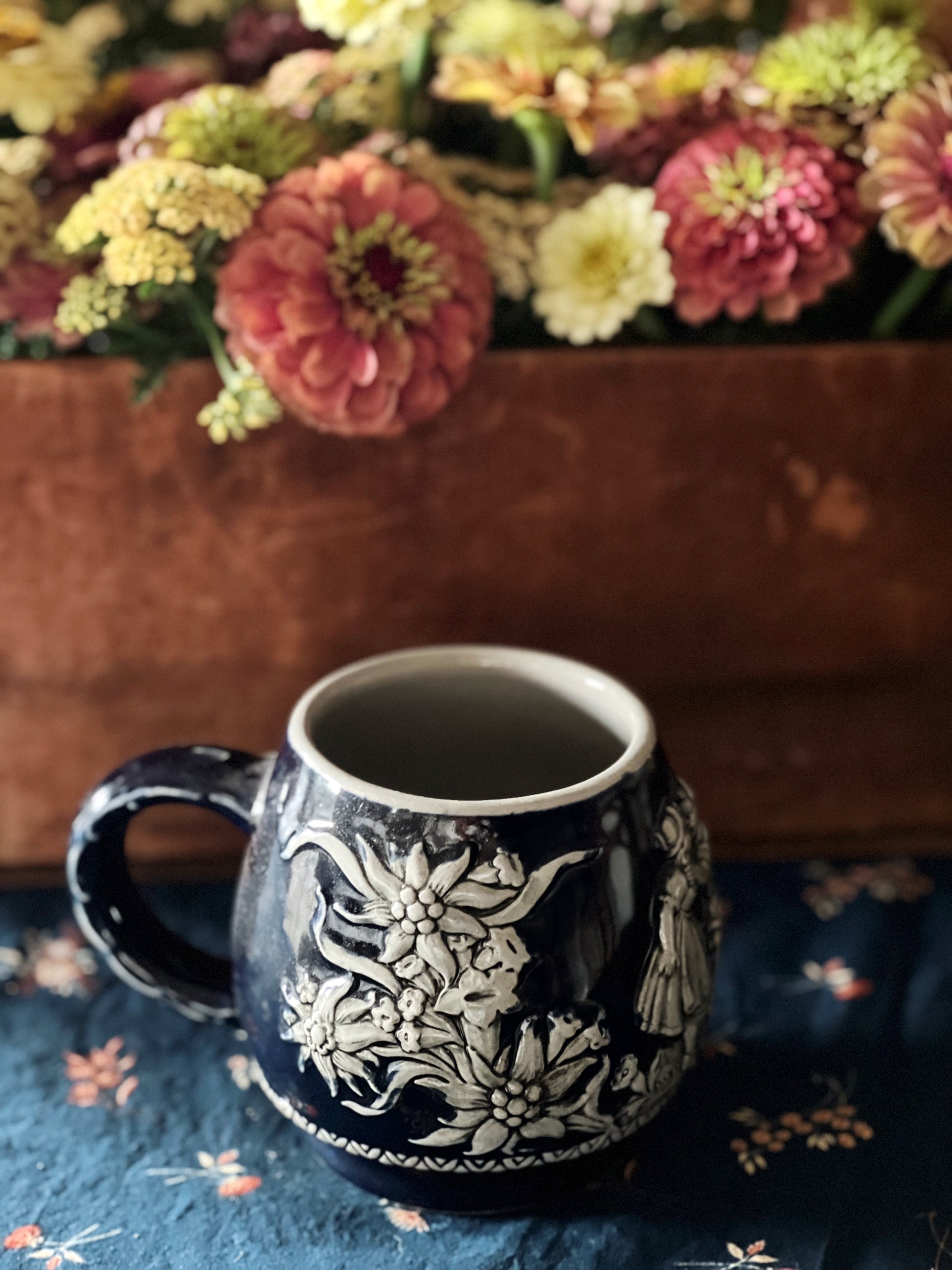 Vintage Navy Blue Mug Made in Germany