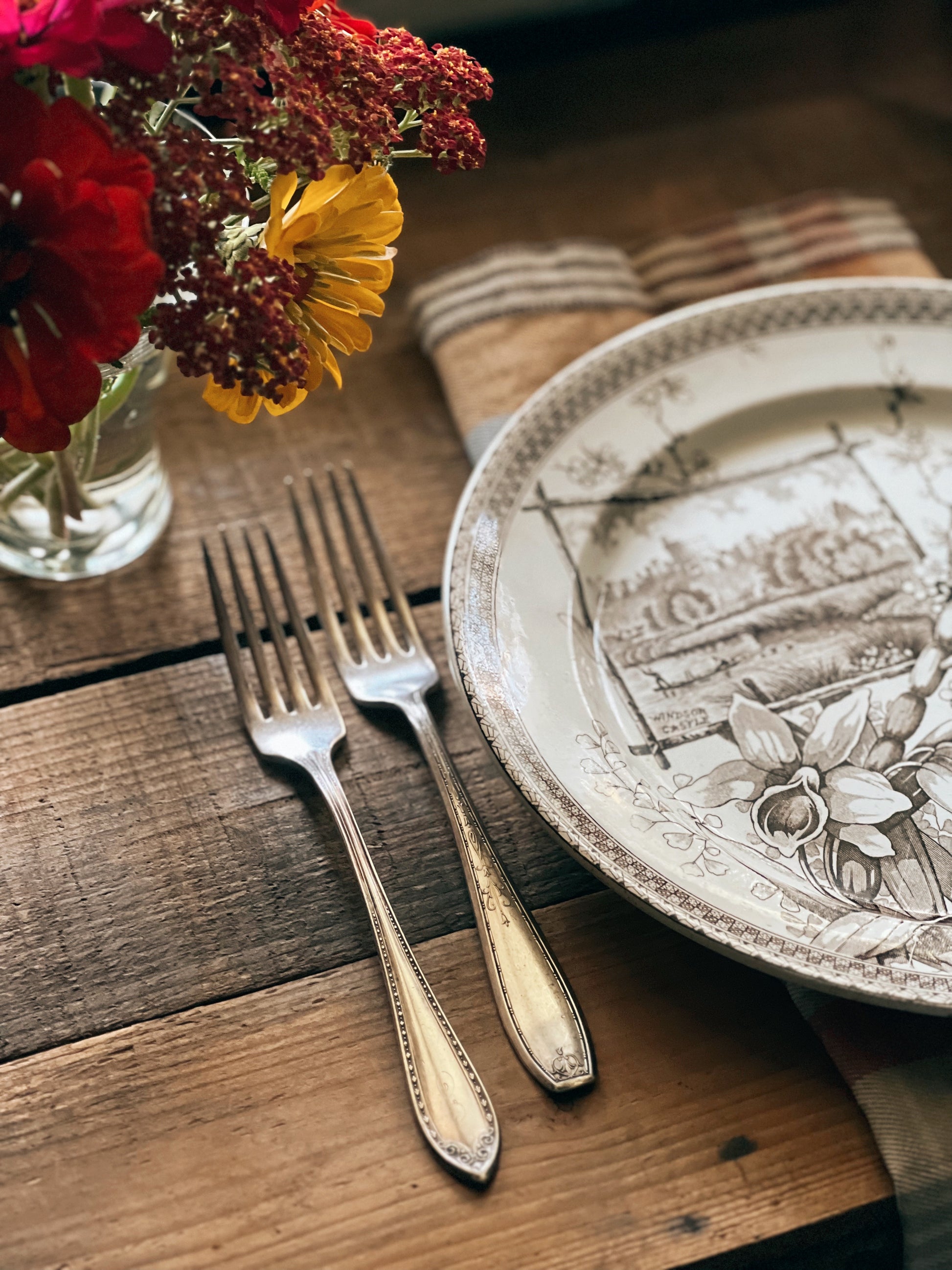 Set of 4 Mix Match Antique Dinner Forks