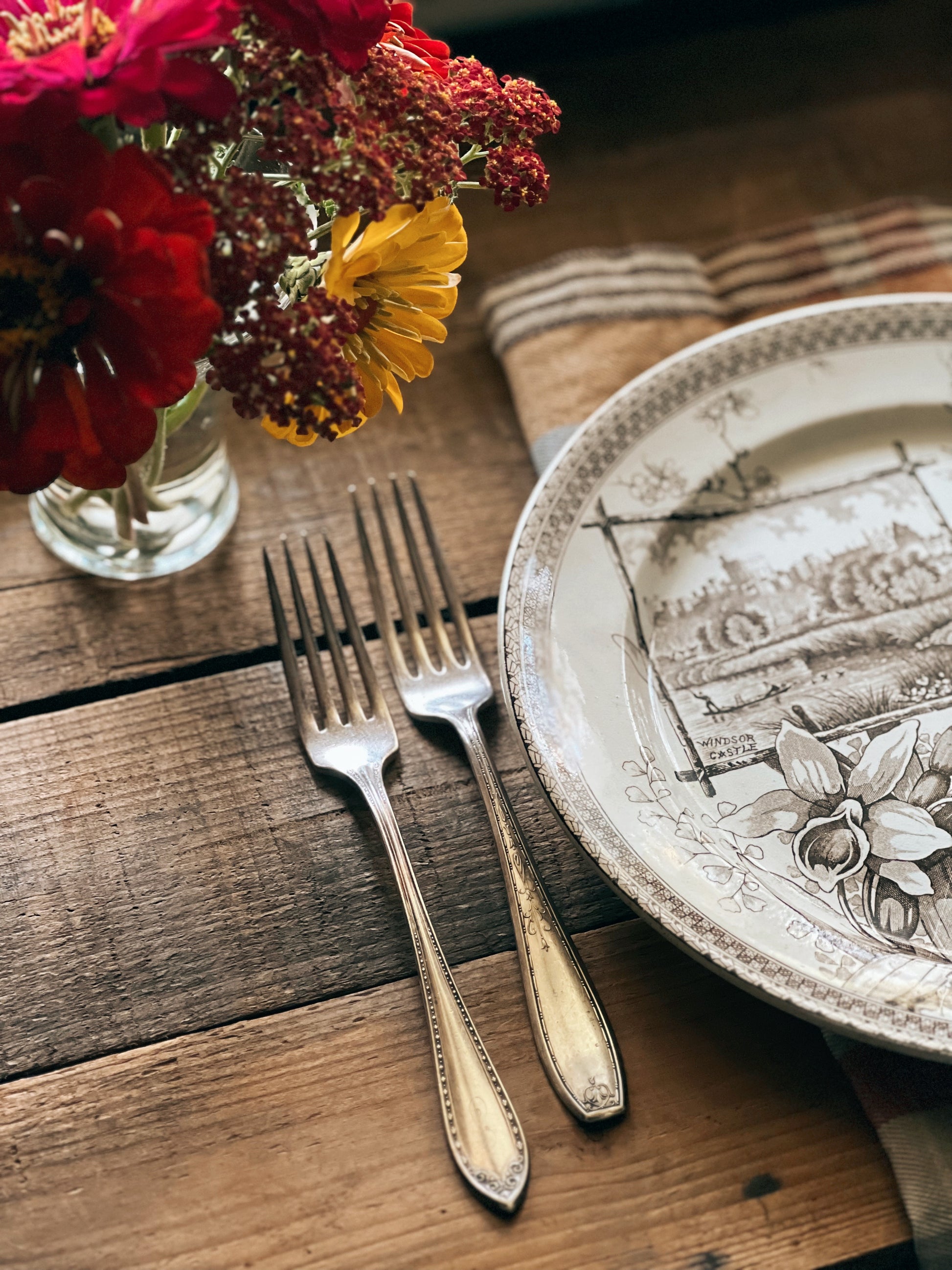 Set of 4 Mix Match Antique Dinner Forks