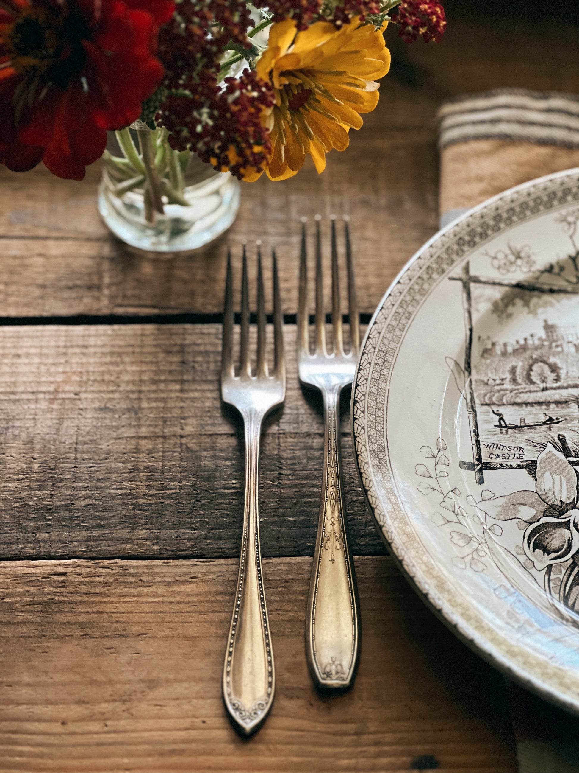 Set of 4 Mix Match Antique Dinner Forks