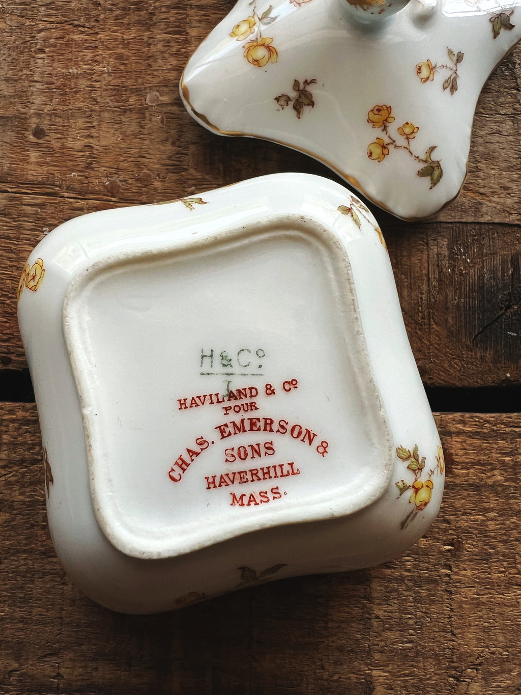 Antique H & Co Limoges France Emerson & Sons Haverhill MA Trinket Dish
