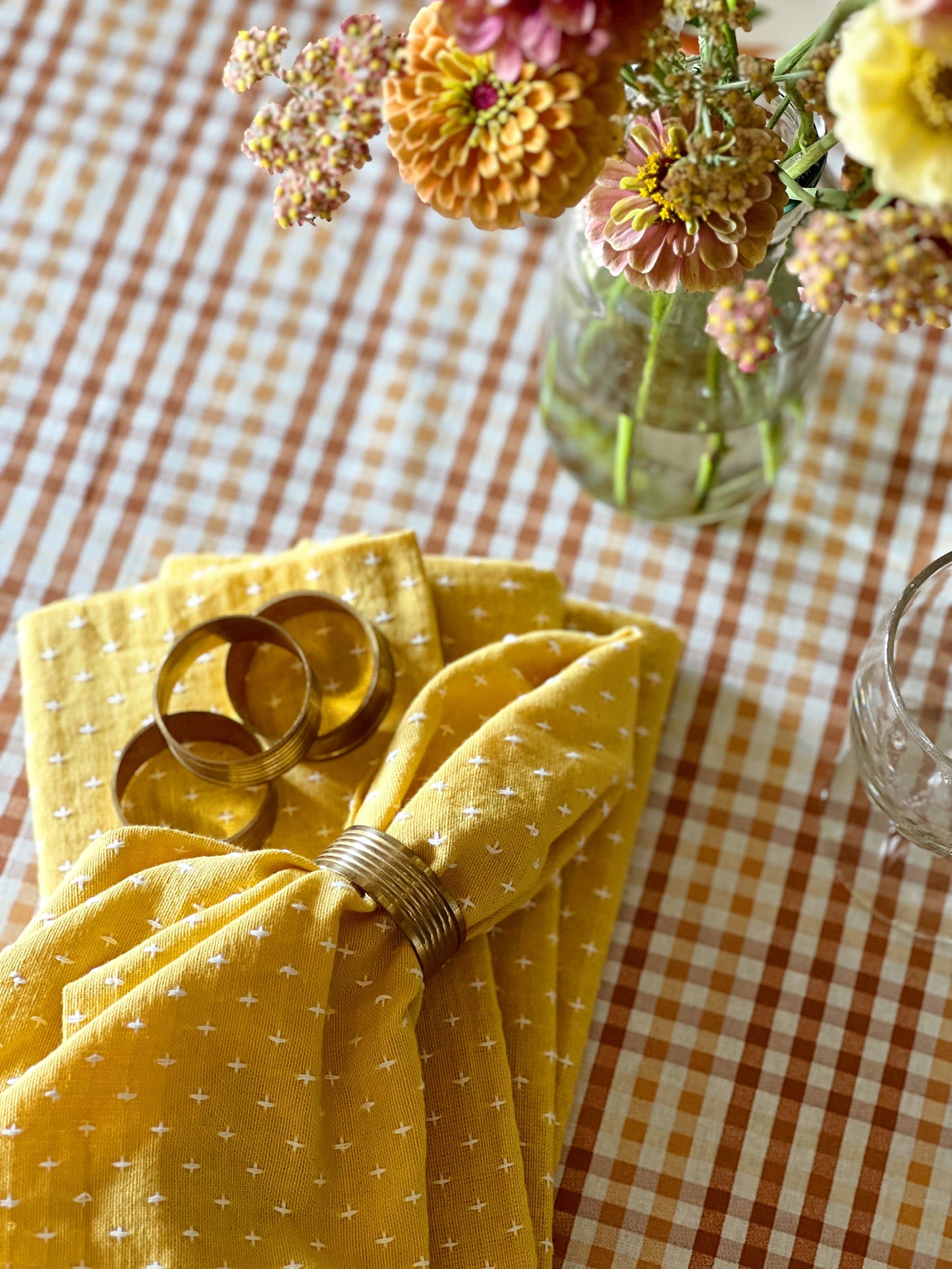 Set of 6 Brass Napkin Rings