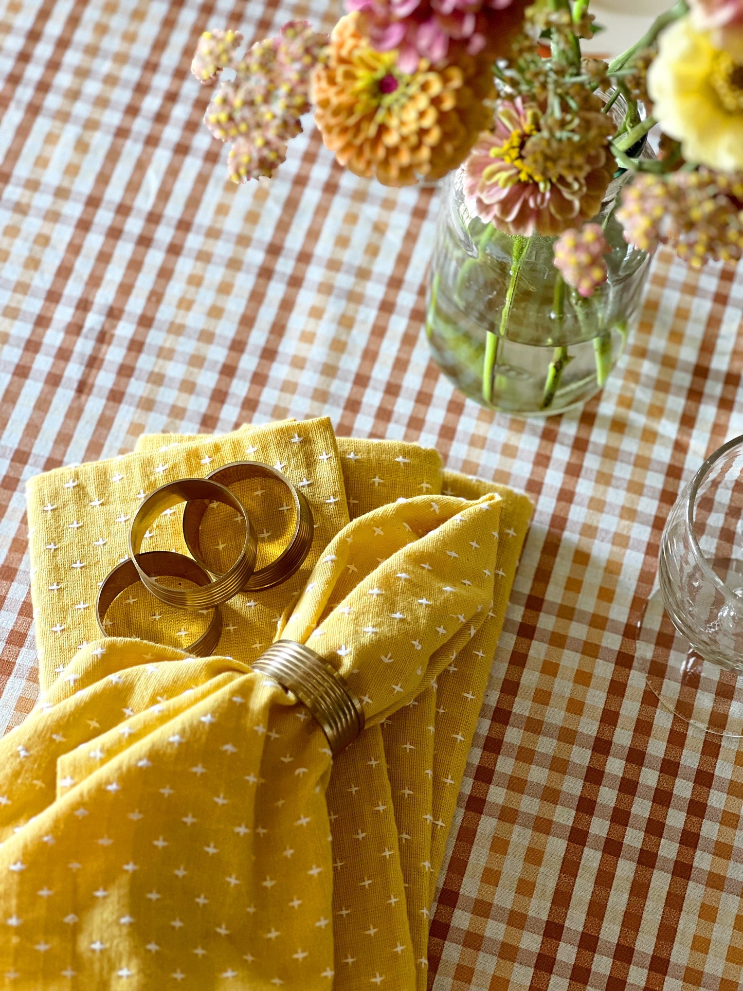 Set of 6 Brass Napkin Rings