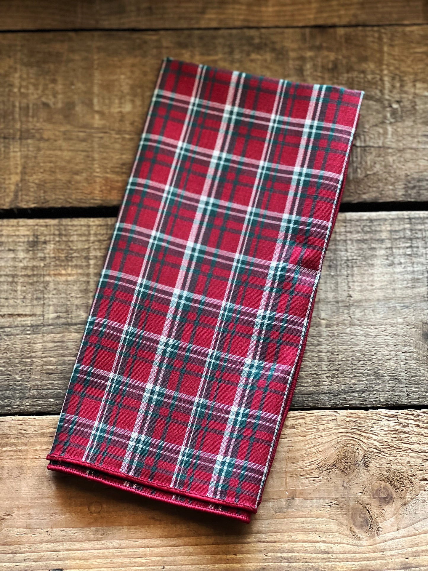 Set of 4 Vintage Plaid Napkins