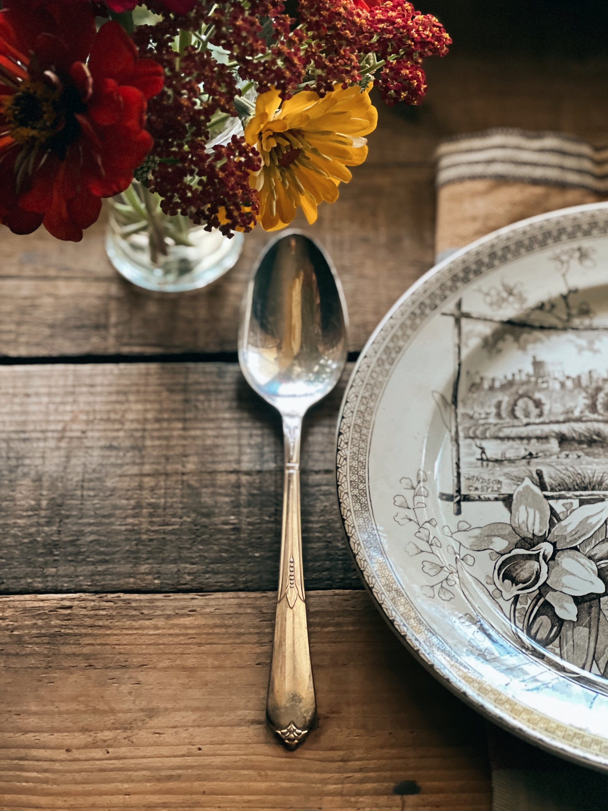 Vintage Rogers Silver Plate Serving Spoon