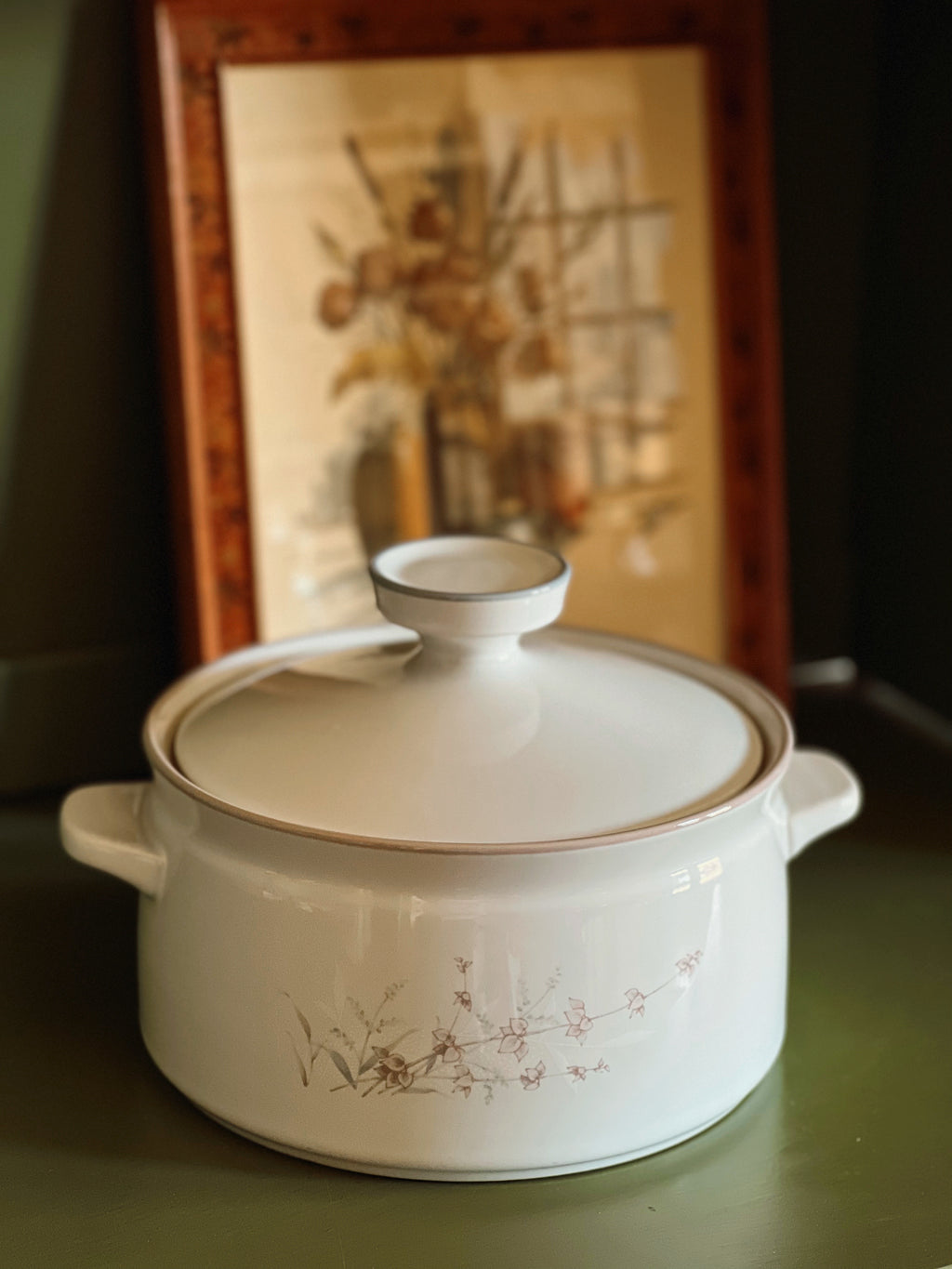 Vintage Noritake Woodstock Round Covered Casserole