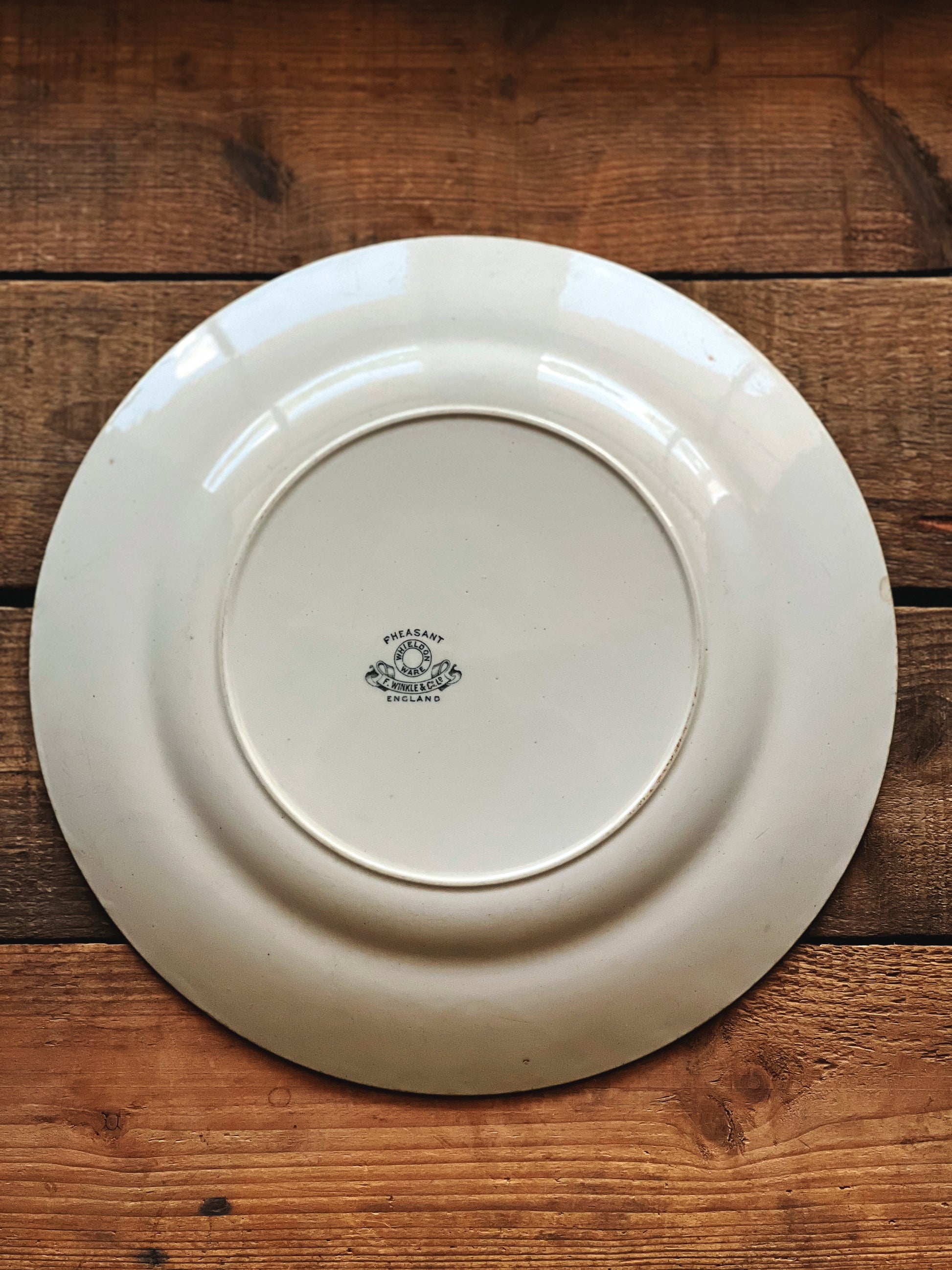 Antique F. Winkle & Co Weldon Ware Pheasant Dinner Plate