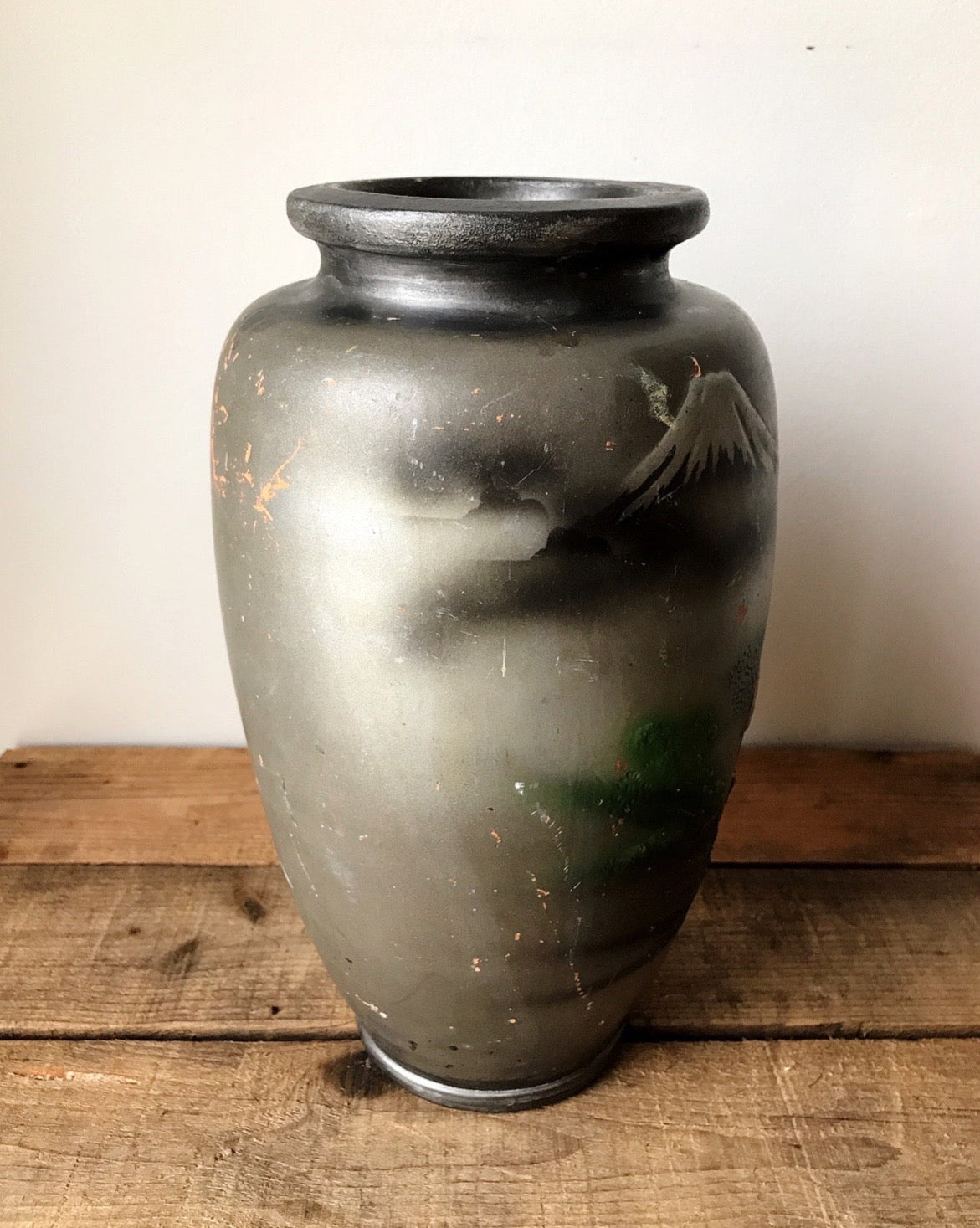 Vintage Hand Painted Embossed Vase