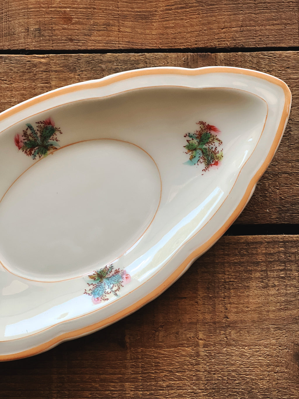 Antique Charles Field Haviland Limoges Moss Rose Small Serving Platter Relish Dish