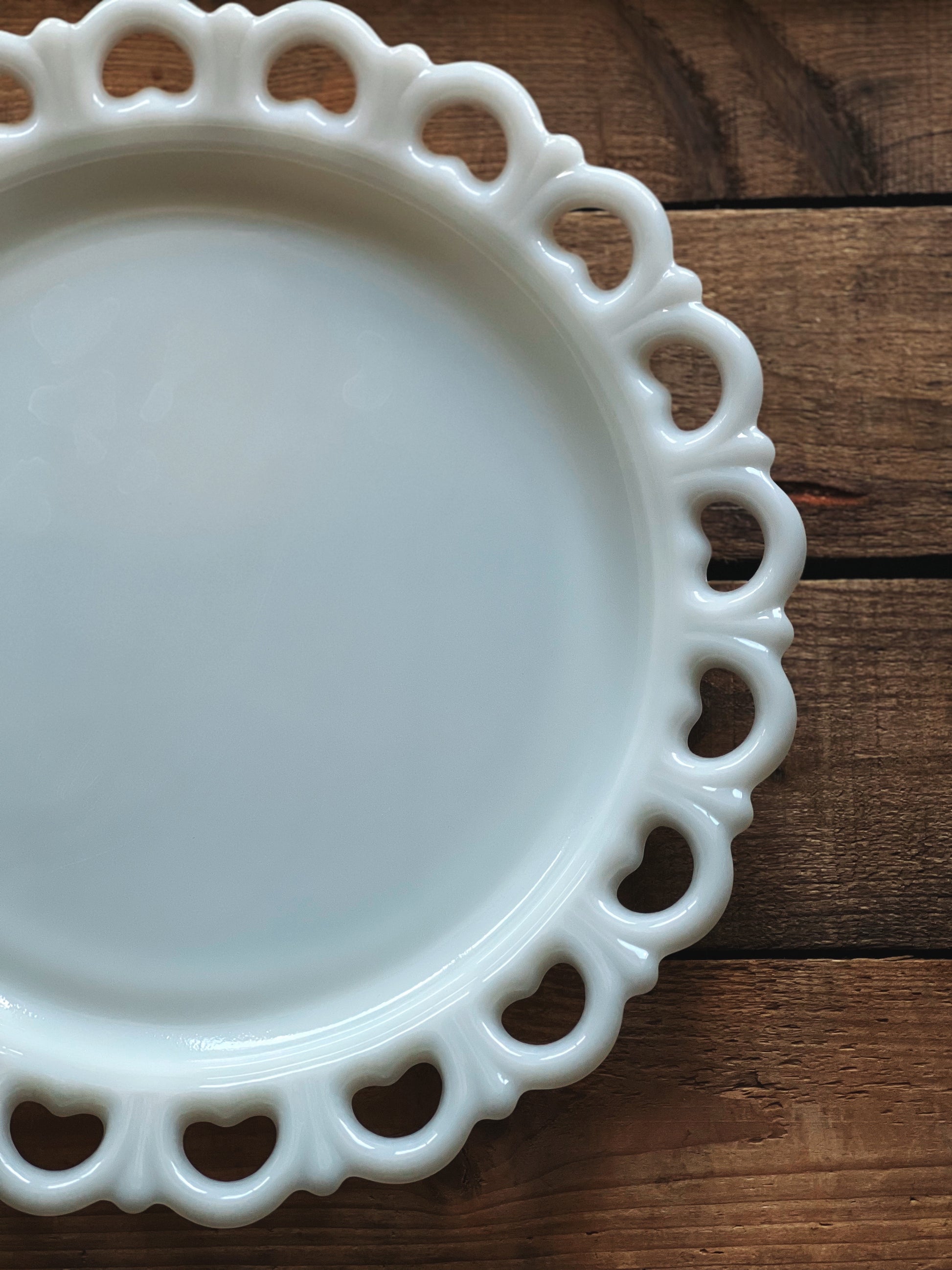 Vintage Anchor Hocking Milk Glass Cake Plate