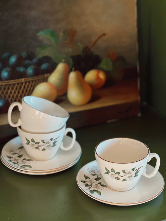 Vintage Dogwood Pattern Tea Cup & Saucer Set