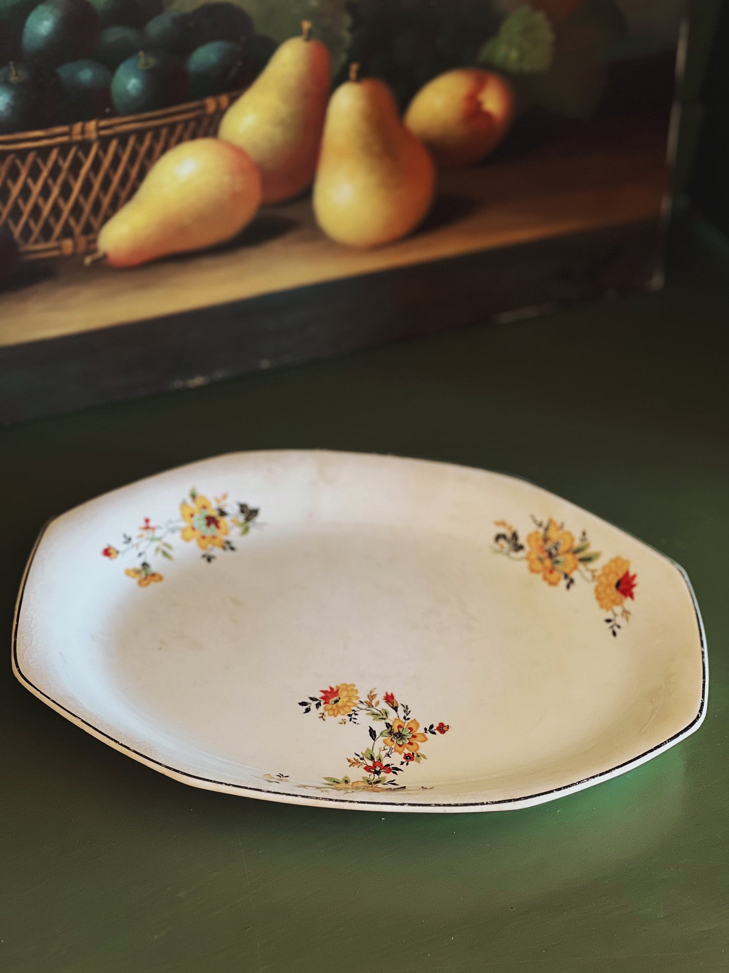 Antique Homer Laughlin Floral Platter