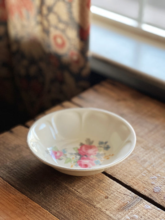 pink floral cereal bowl