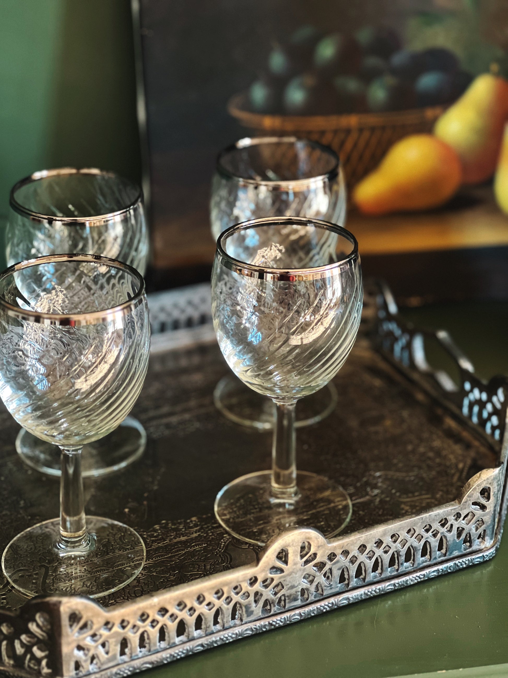 Laurel Crystal White Wine Glasses Set of 2
