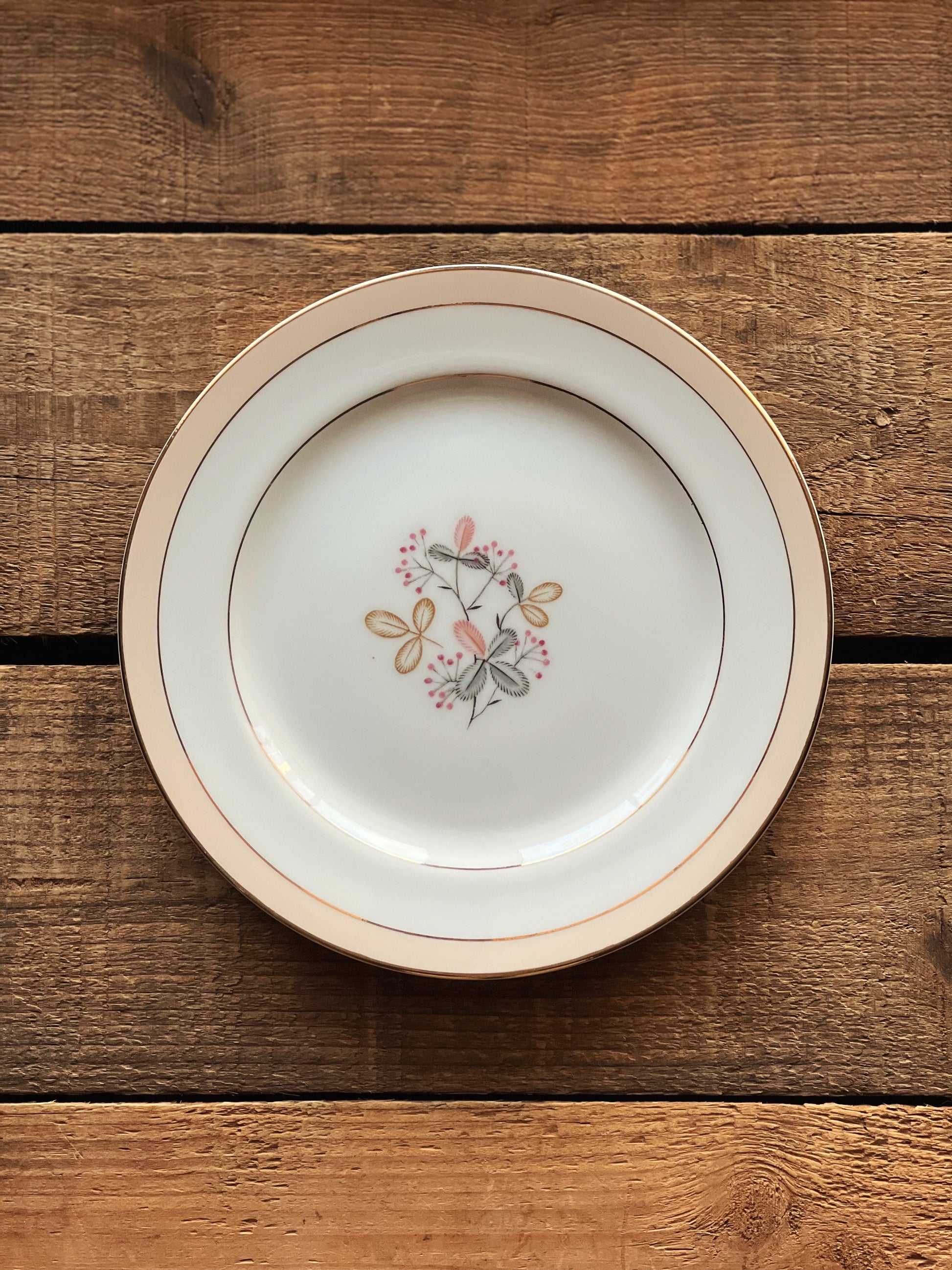 pink floral plate