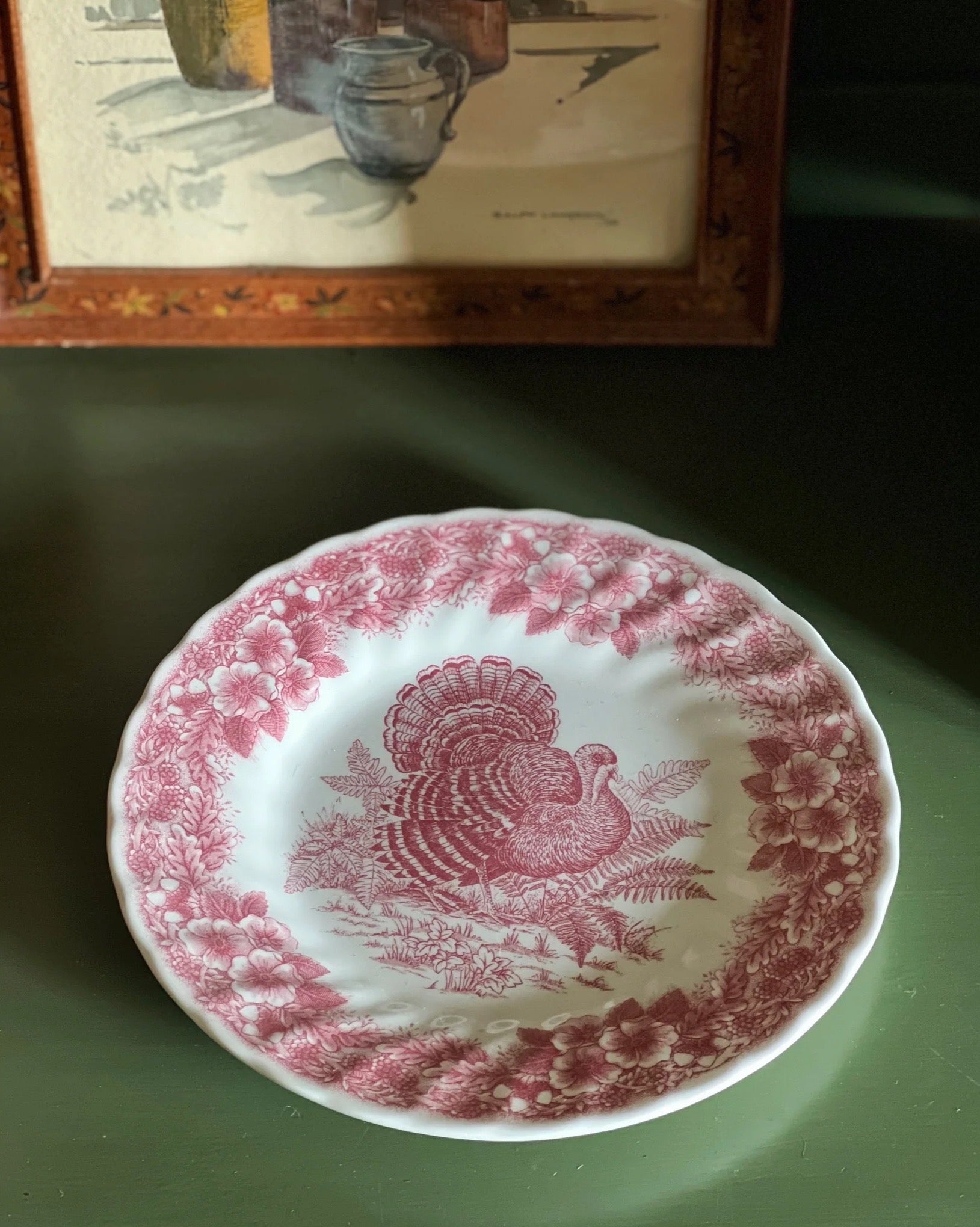 Vintage Queen's England Thanksgiving Salad Plate / Dessert Plate