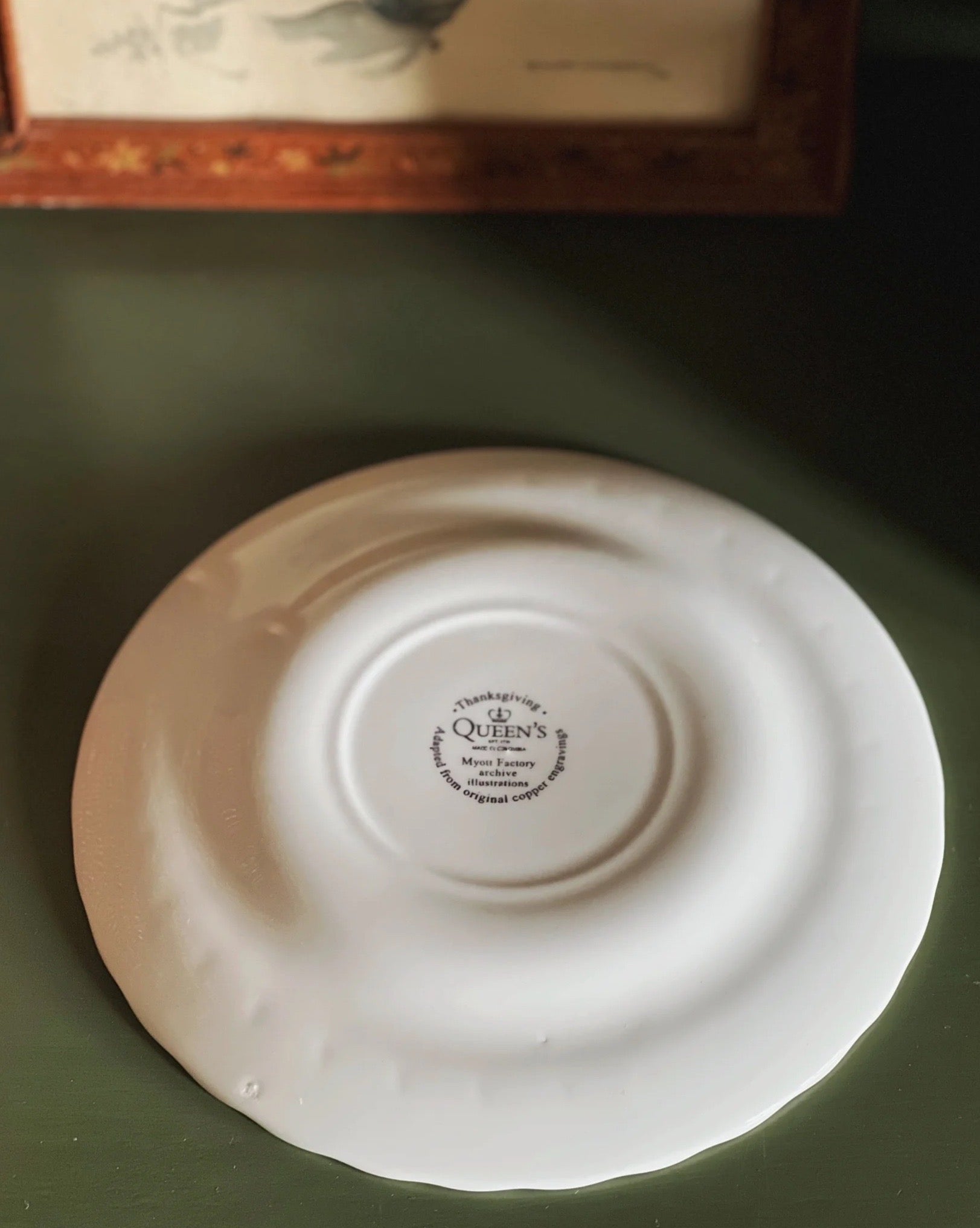 Vintage Queen's England Thanksgiving Salad Plate / Dessert Plate