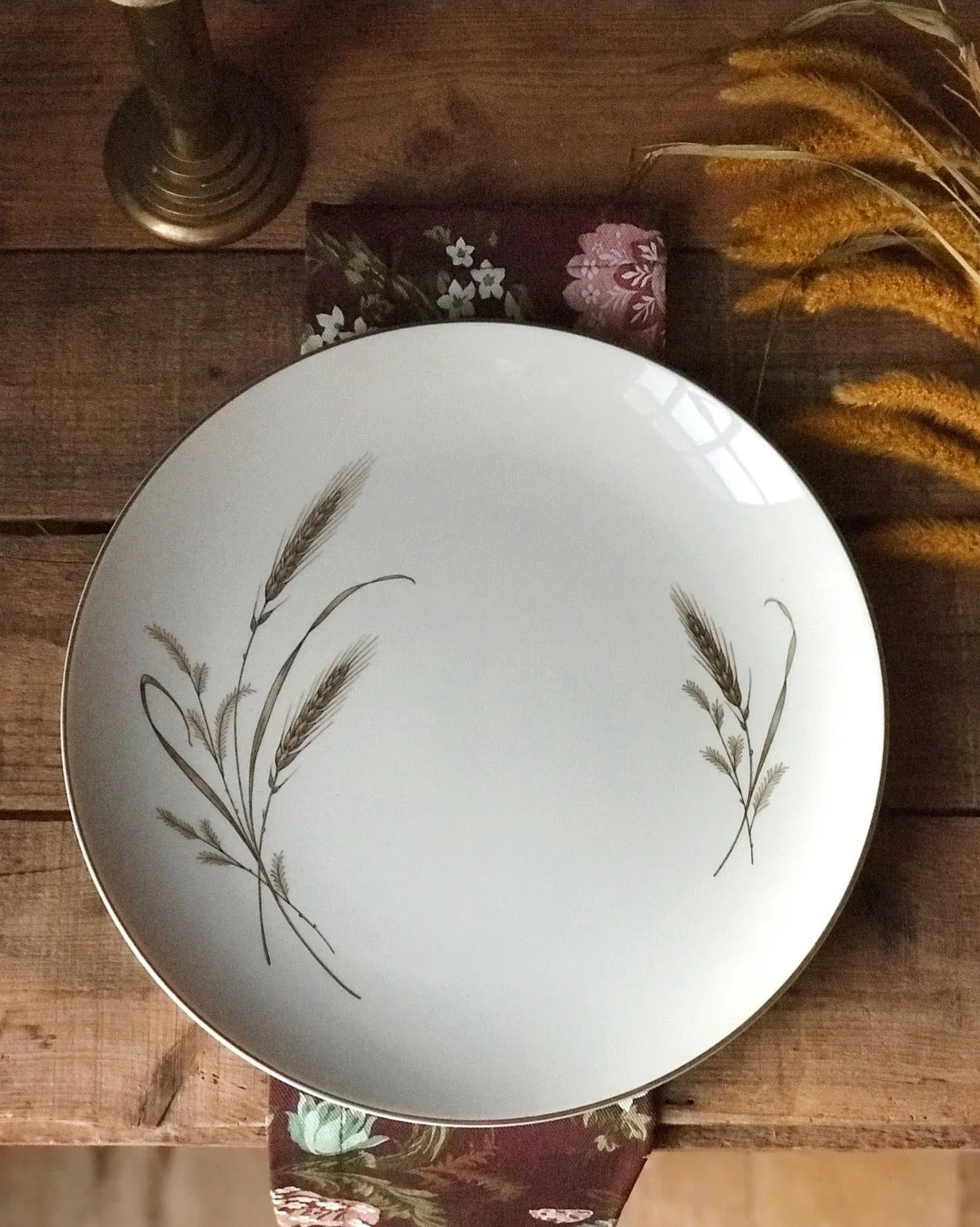 Set of 4 Vintage Fine Arts China Golden Harvest Dinner Plates