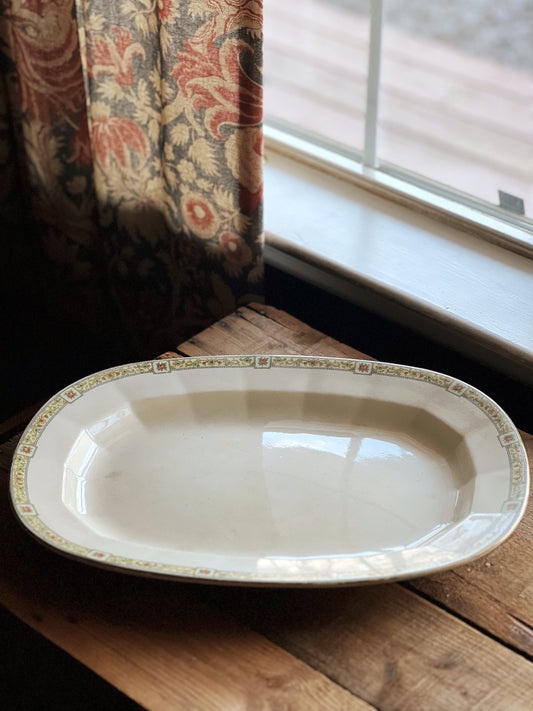 vintage floral rim serving platter