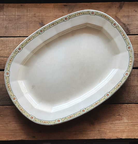 floral rim vintage serving platter