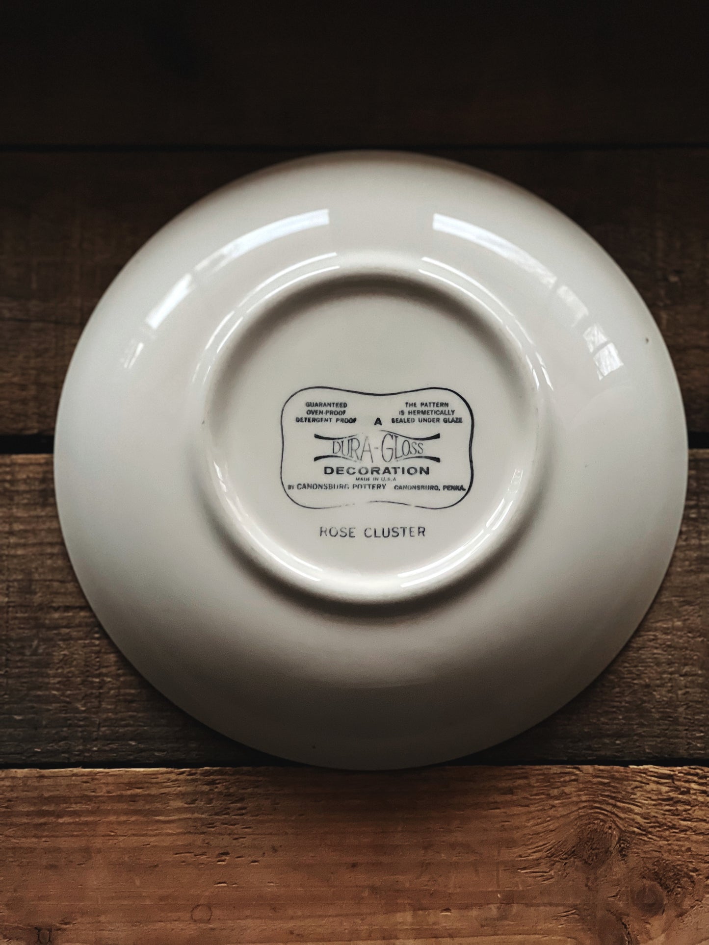Vintage Canonsburg Pottery Rose Cluster Soup Bowl